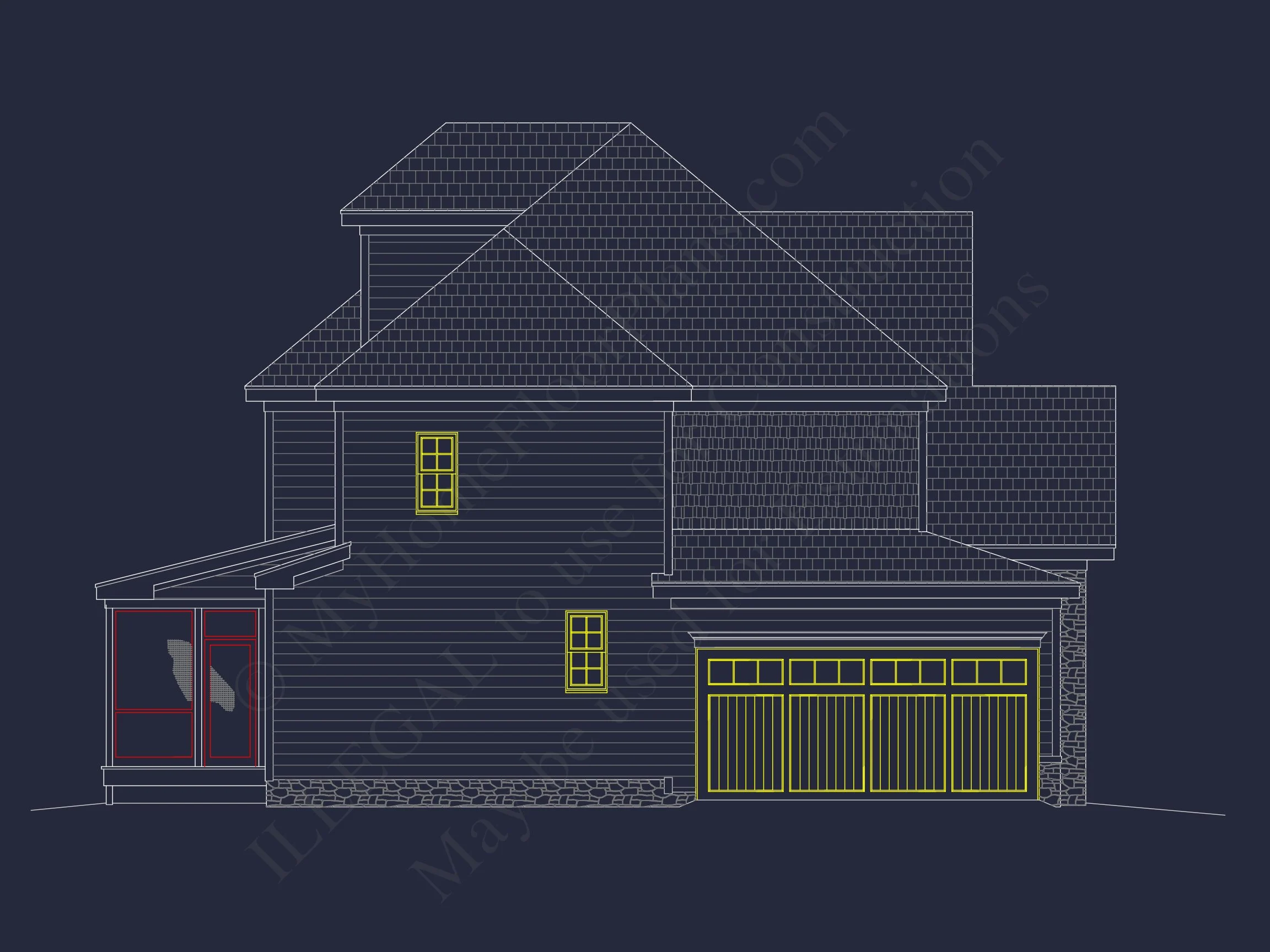10-1767 HOUSE PLAN - Modern Suburban House Design | 3-Story Blueprint & CAD Plans 4 3-Story Blueprint & CAD Plans