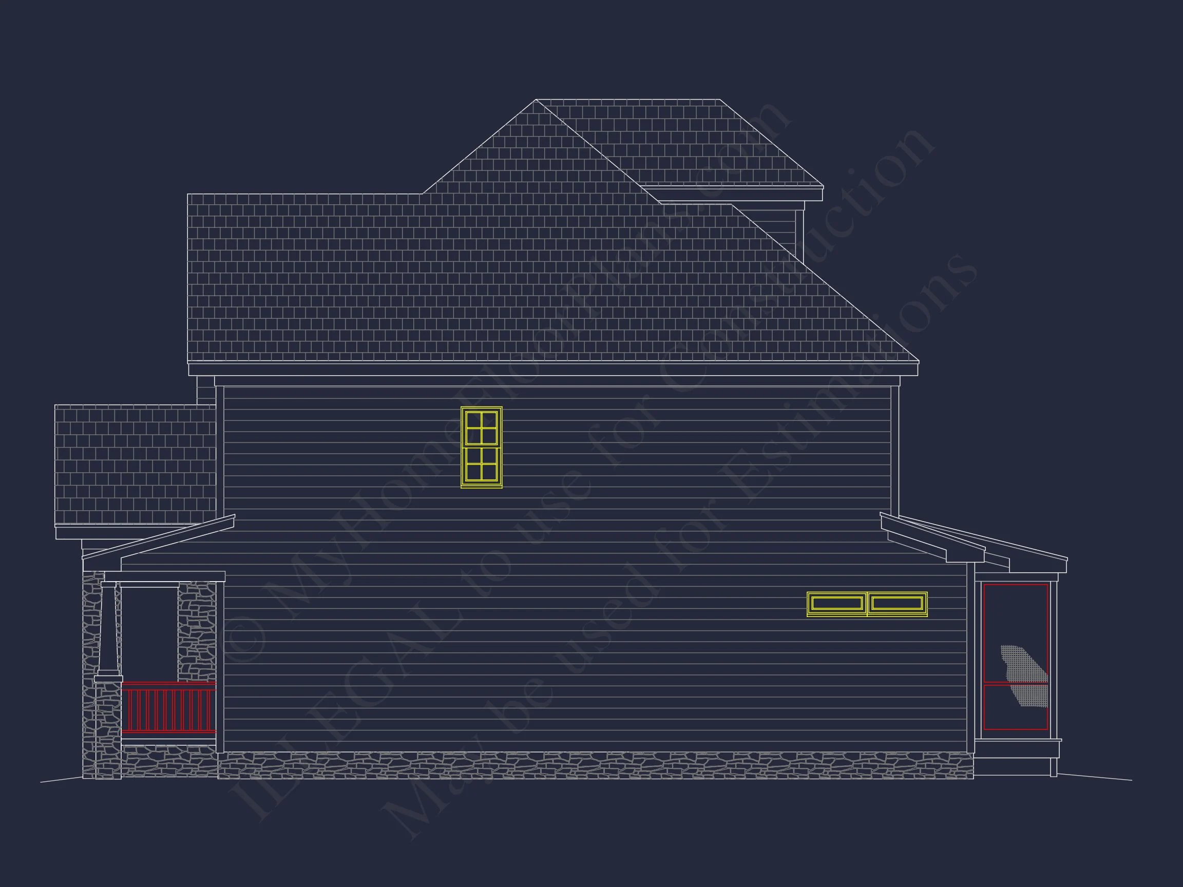 10-1767 HOUSE PLAN - Modern Suburban House Design | 3-Story Blueprint & CAD Plans 3 Modern Suburban house Design