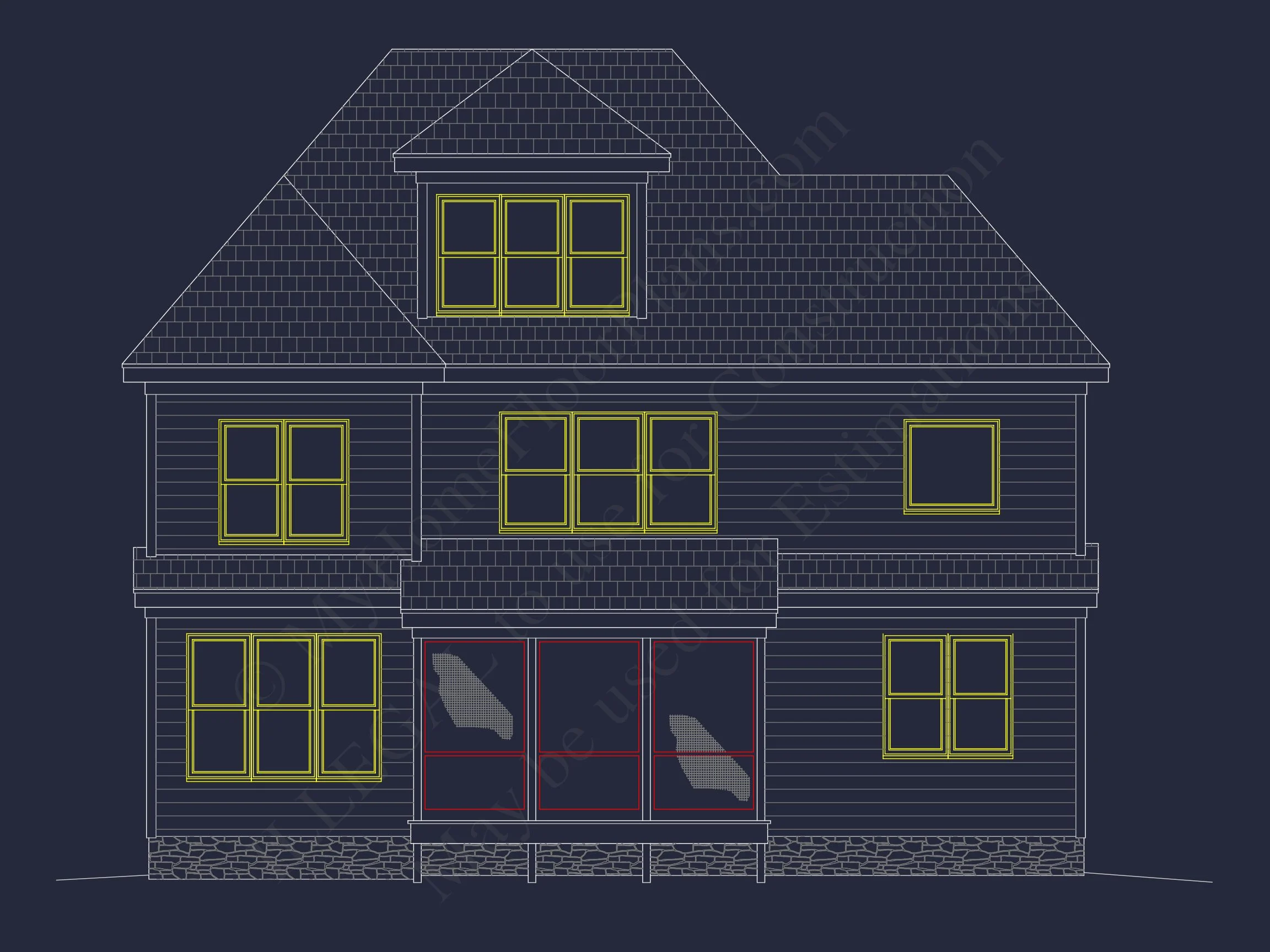 10-1767 HOUSE PLAN - Modern Suburban House Design | 3-Story Blueprint & CAD Plans 2 3-Story Blueprint & CAD Plans