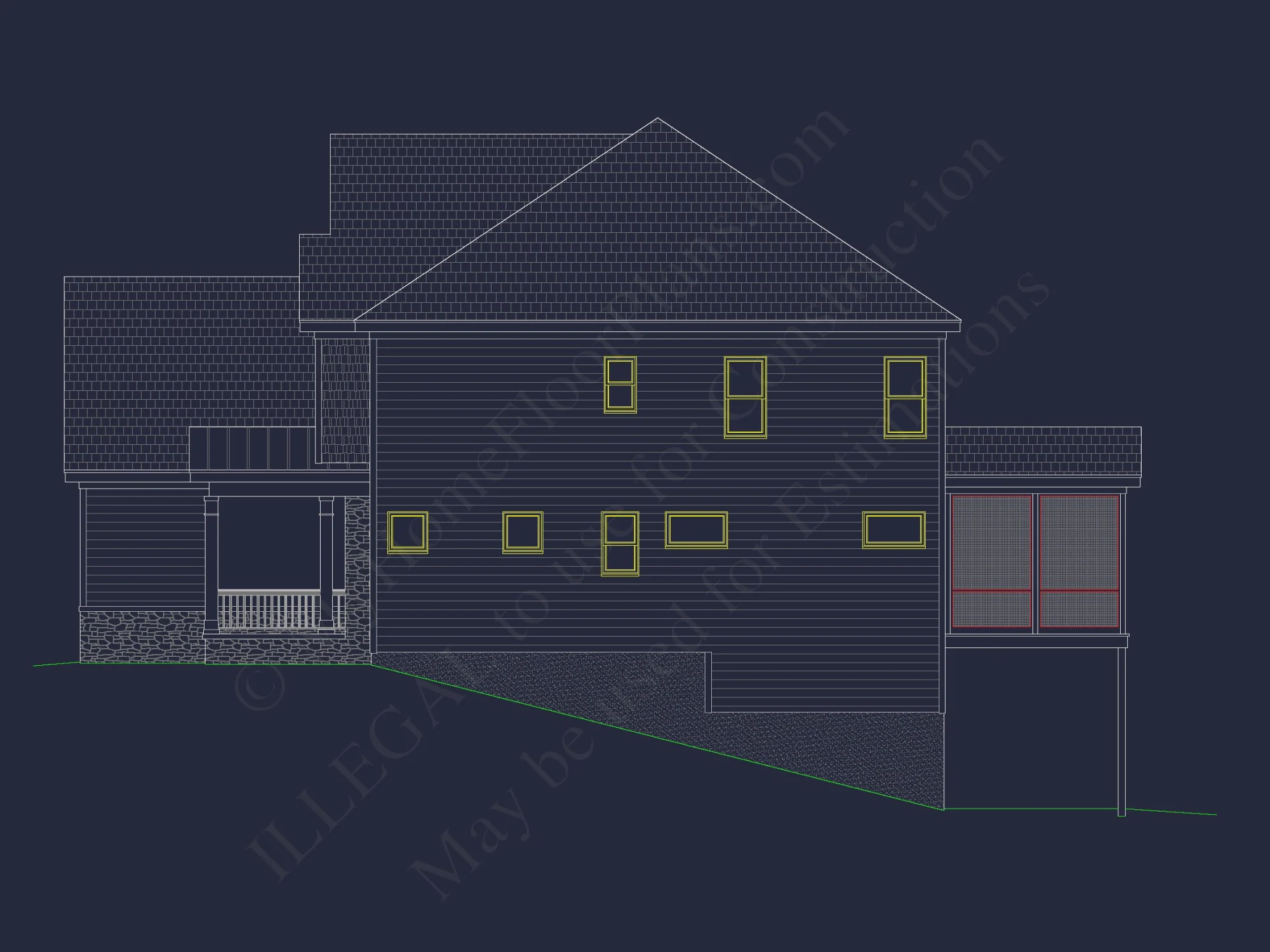 Elegant house Plan with Detailed Blueprints and 2-Story Design