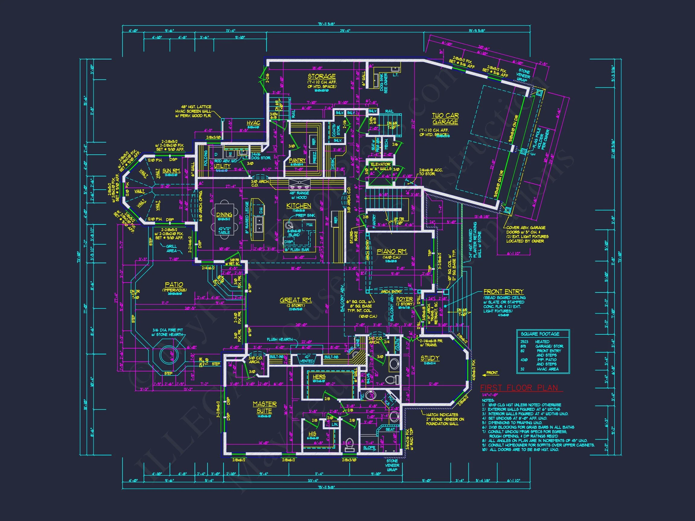 10-1460 HOUSE PLAN - Traditional 2-Story House Plan & Blueprint (3790 Sq Ft) 8 Traditional 2-Story house Plan & Blueprint (3790 Sq Ft)