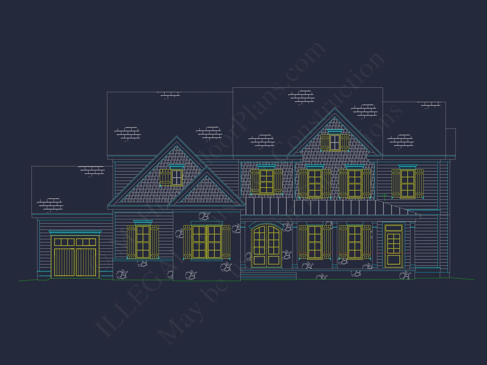 Luxury house Plan with CAD Designs, Large Floor Blueprint