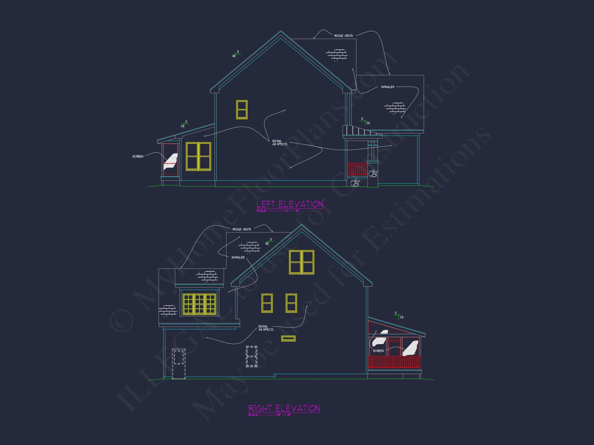 Elegant 4-Bedroom house Plan with Floor Plan, Blueprint, and CAD Designs