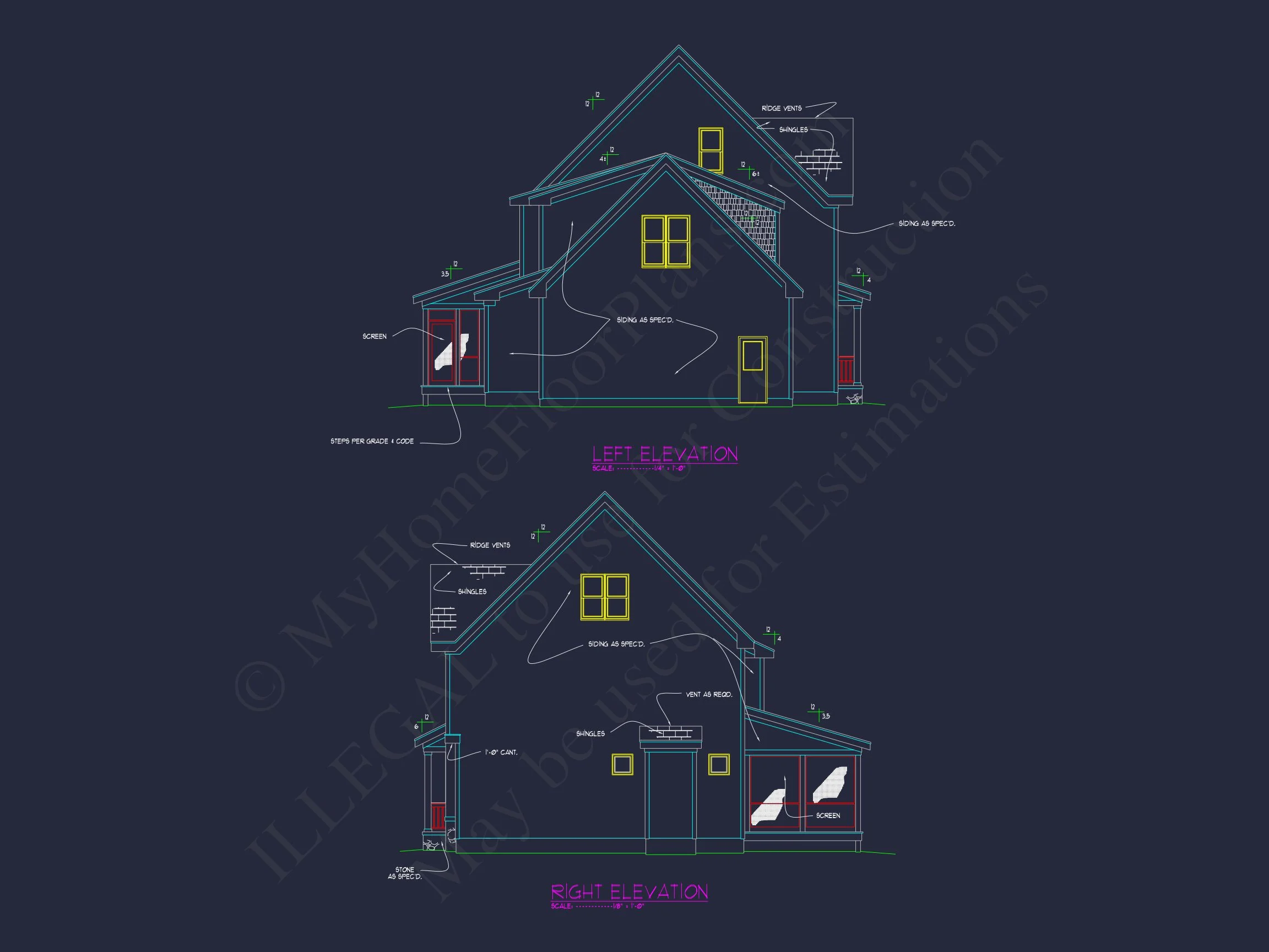 10-1067 HOUSE PLAN - Craftsman-Style House Designs | 2-Story Floor Plan Blueprint CAD 27 2-Story Floor Plan Blueprint CAD