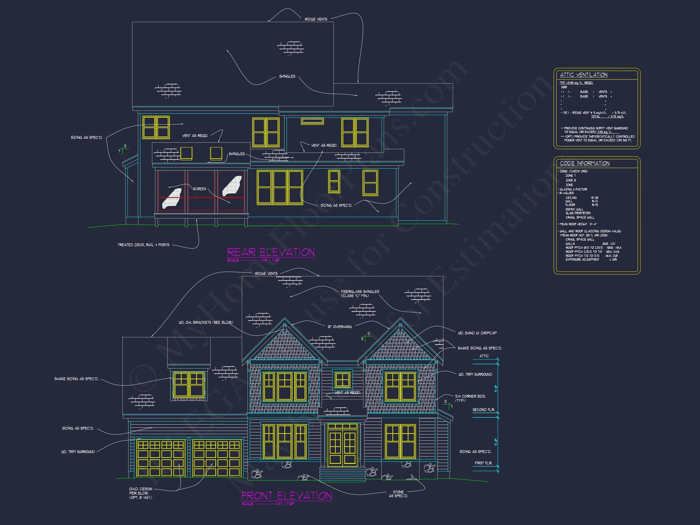 10-1067 HOUSE PLAN - Craftsman-Style House Designs | 2-Story Floor Plan Blueprint CAD 26 Craftsman-Style house Designs