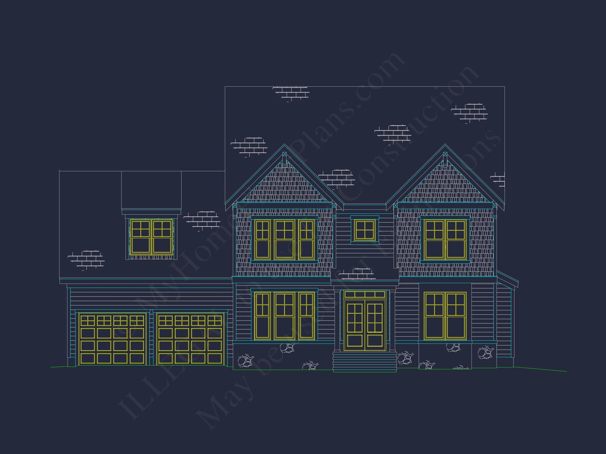 10-1067 HOUSE PLAN - Craftsman-Style House Designs | 2-Story Floor Plan Blueprint CAD 25 2-Story Floor Plan Blueprint CAD