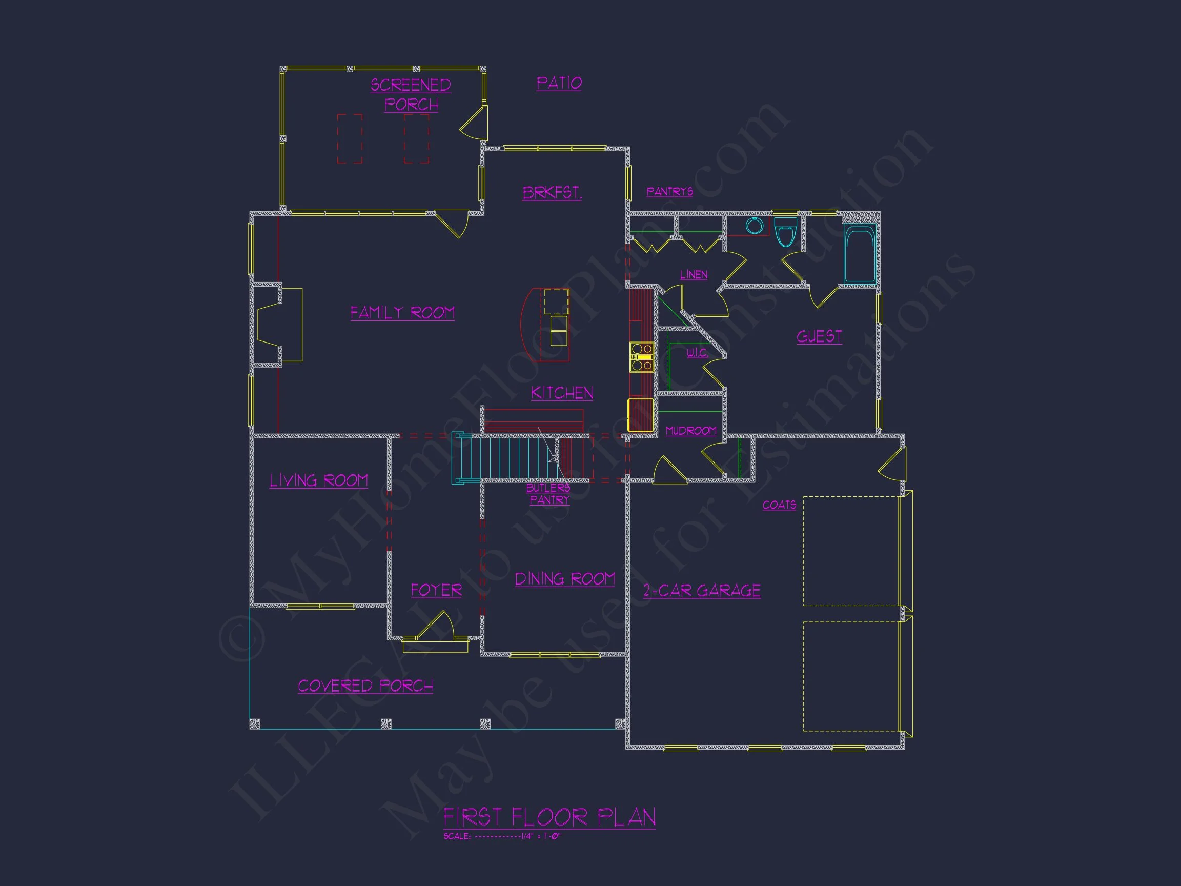 10-1053B HOUSE PLAN - Modern House Floor Plan with 5 Bedrooms, Blueprint & Designs 4 Modern house Floor Plan with 5 Bedrooms, Blueprint & Designs
