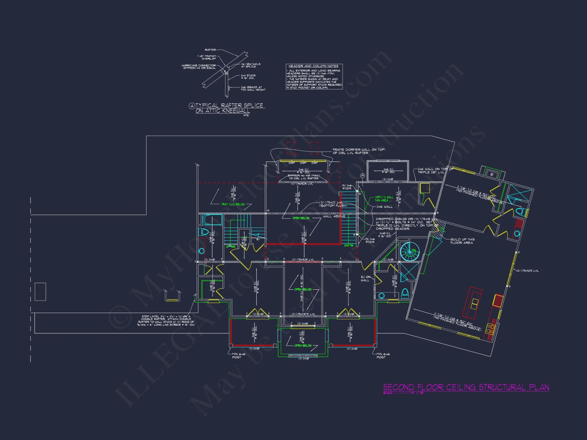 Traditional 2-Story house Plan with 4 Bedrooms and a 3-Car Garage