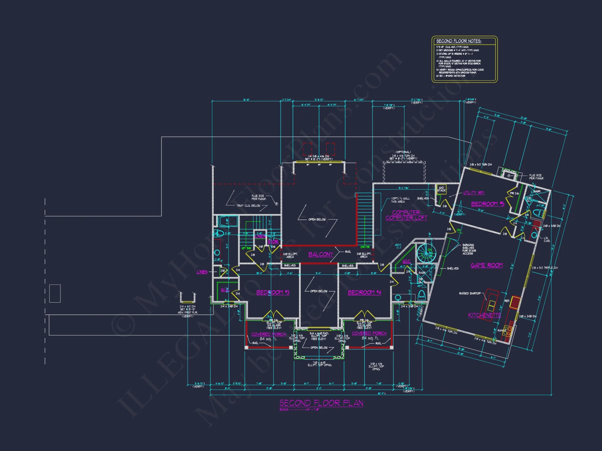 Traditional 2-Story house Plan with 4 Bedrooms and a 3-Car Garage