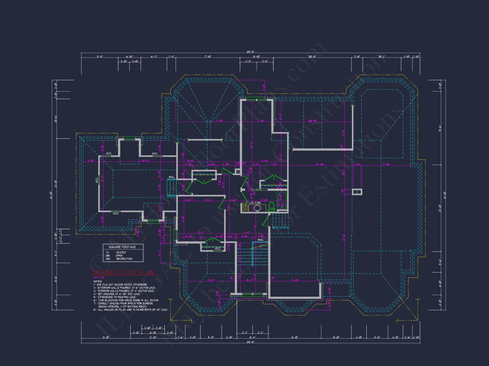 Luxury 2-Story 5-Bedroom house Plan & Blueprint Designs