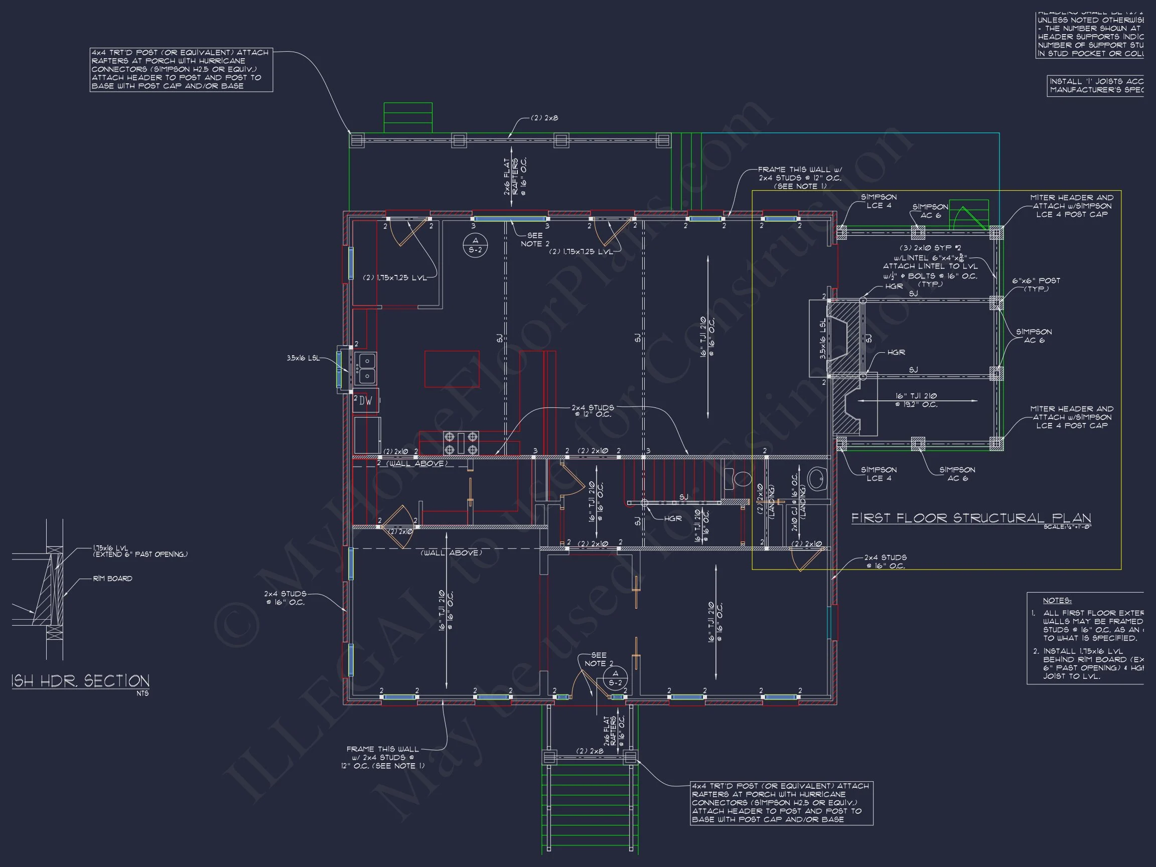 8-1980 HOUSE PLAN - Colonial Revival House Plan with Floor Plans & CAD Designs 21 Colonial Revival house Plan with Floor Plans & CAD Designs