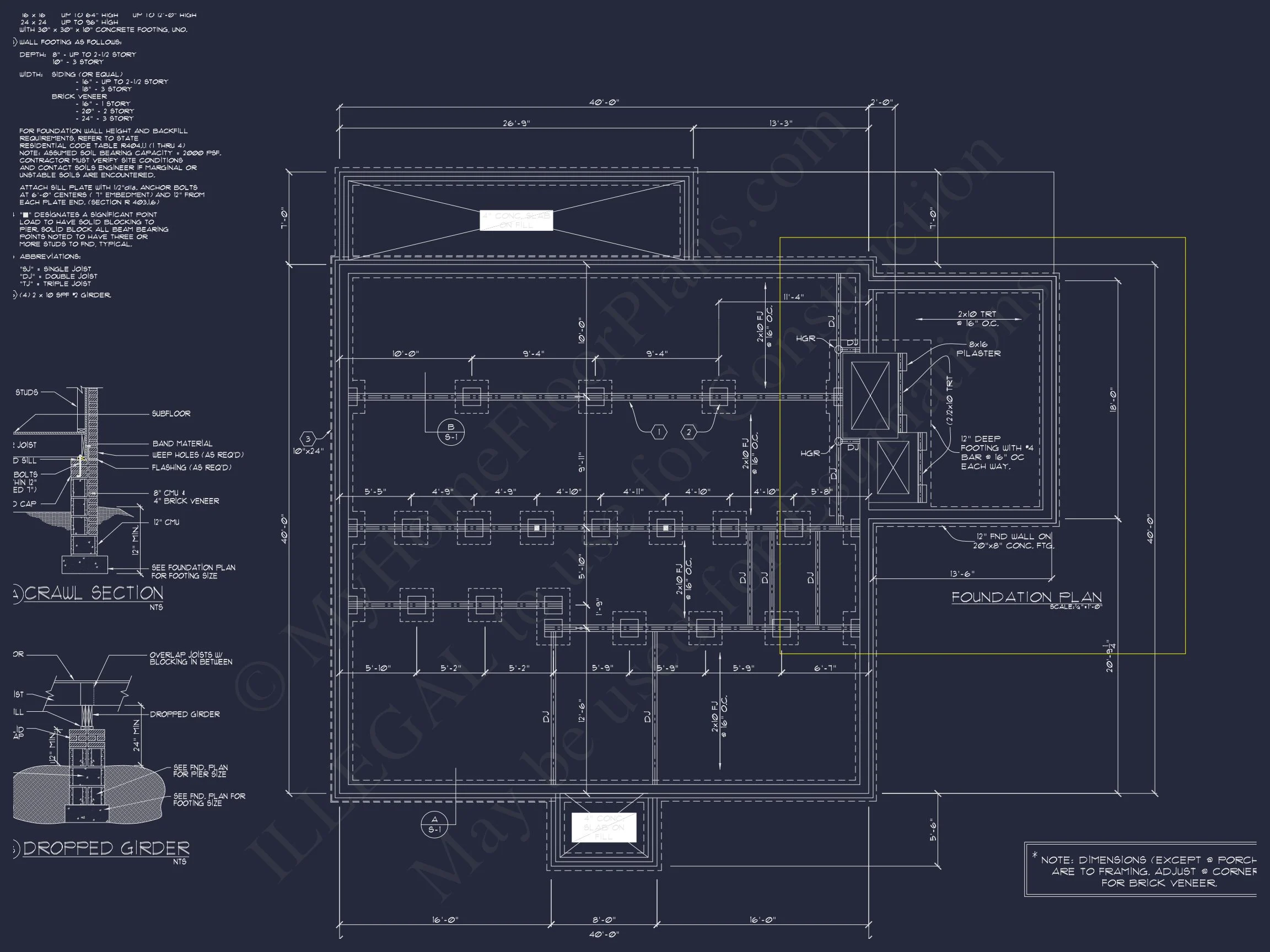 8-1980 HOUSE PLAN - Colonial Revival House Plan with Floor Plans & CAD Designs 20 Colonial Revival house Plan with Floor Plans & CAD Designs