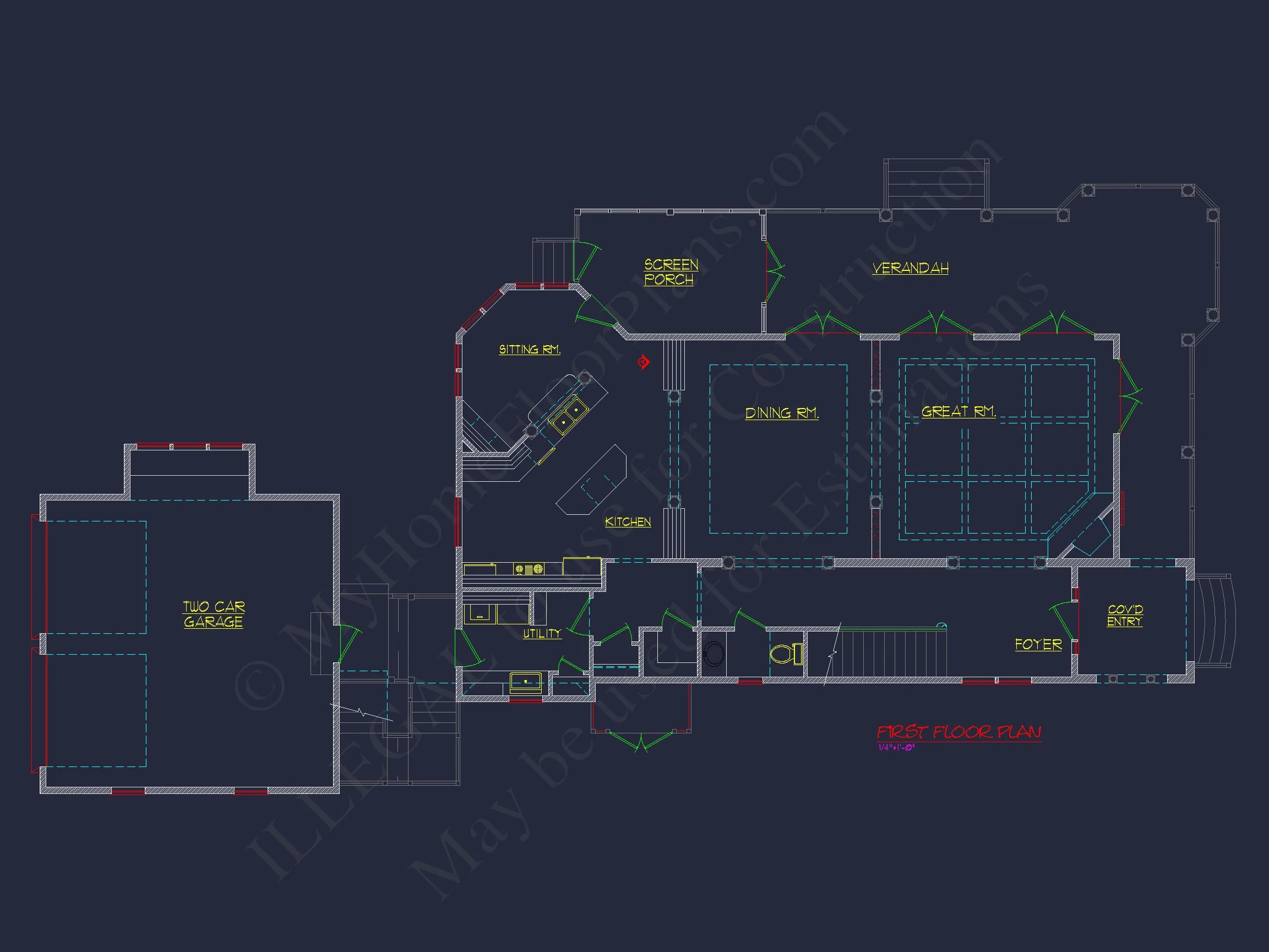 8-1787 HOUSE PLAN - Spacious Southern House Plan with 2-Story Floor Designs 6 Spacious Southern house Plan with 2-Story Floor Designs