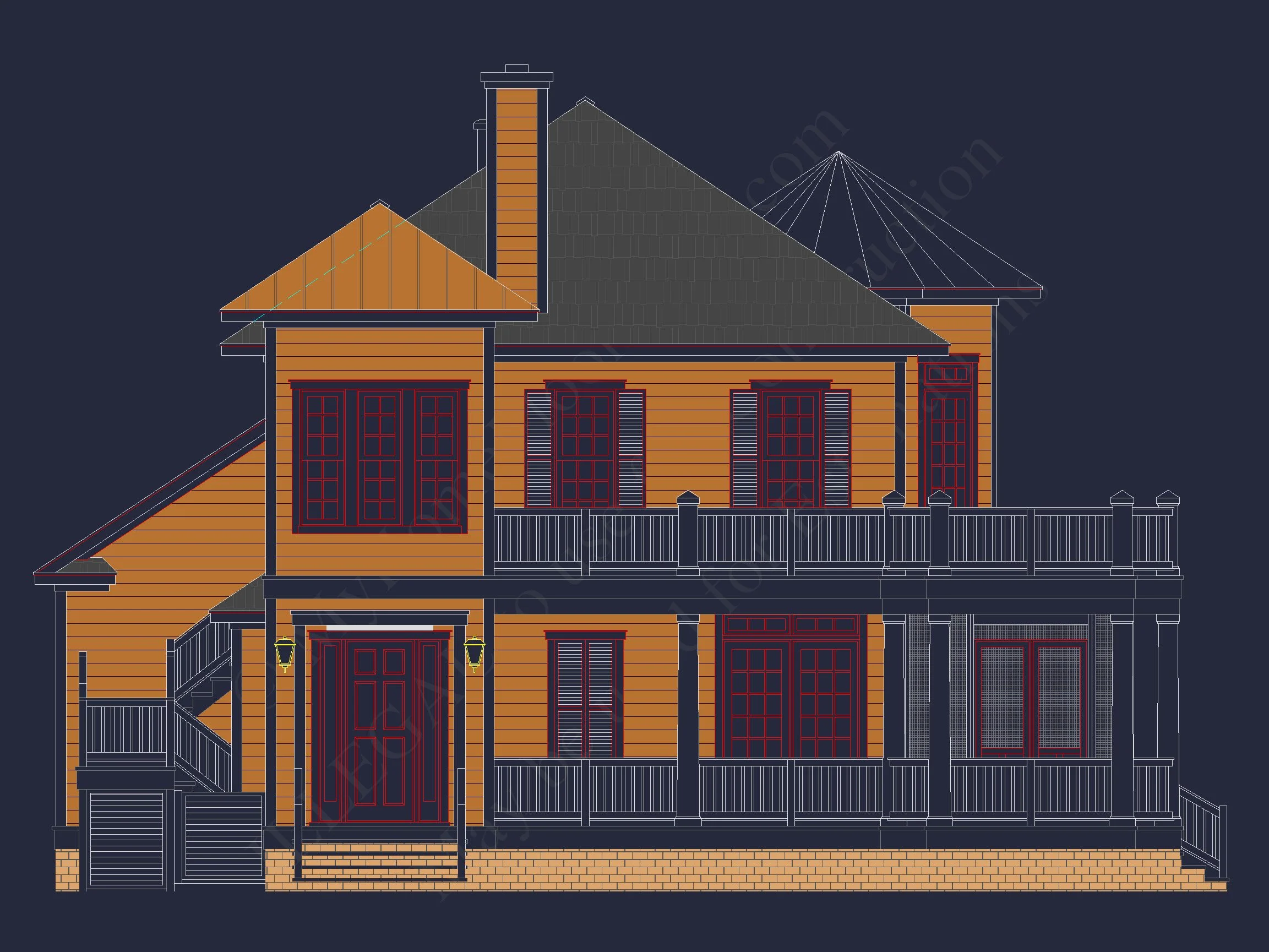 8-1787 HOUSE PLAN - Spacious Southern House Plan with 2-Story Floor Designs 2 Spacious Southern house Plan with 2-Story Floor Designs