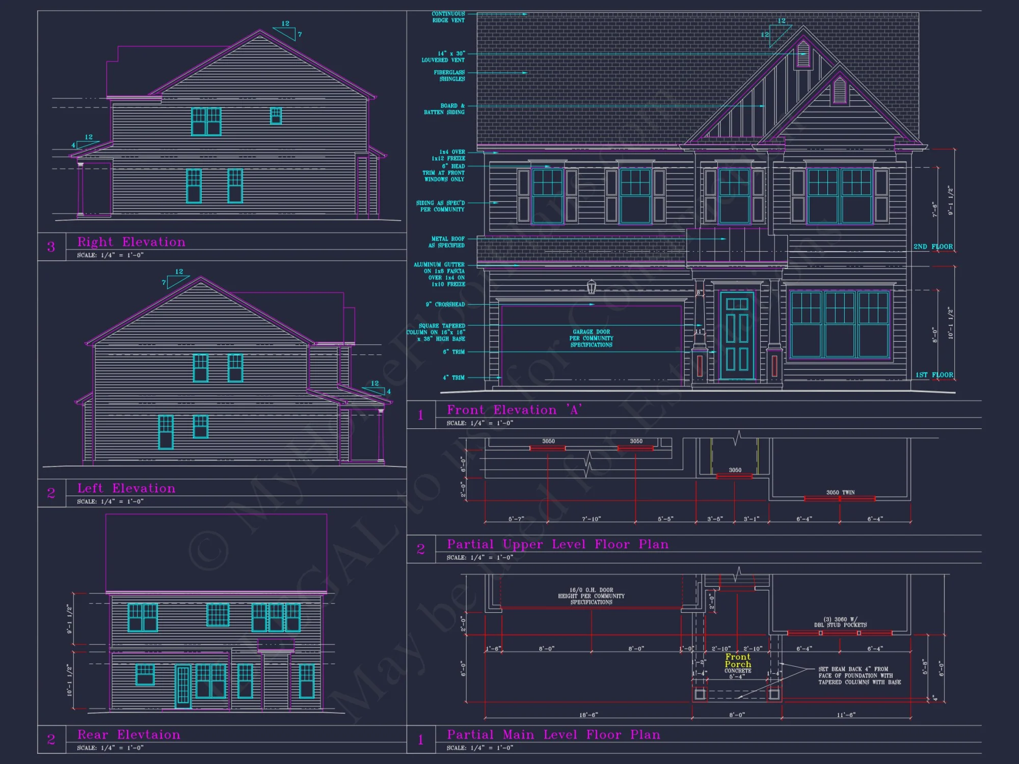 Modern Craftsman house Plan with 4 Beds and 3 Stories