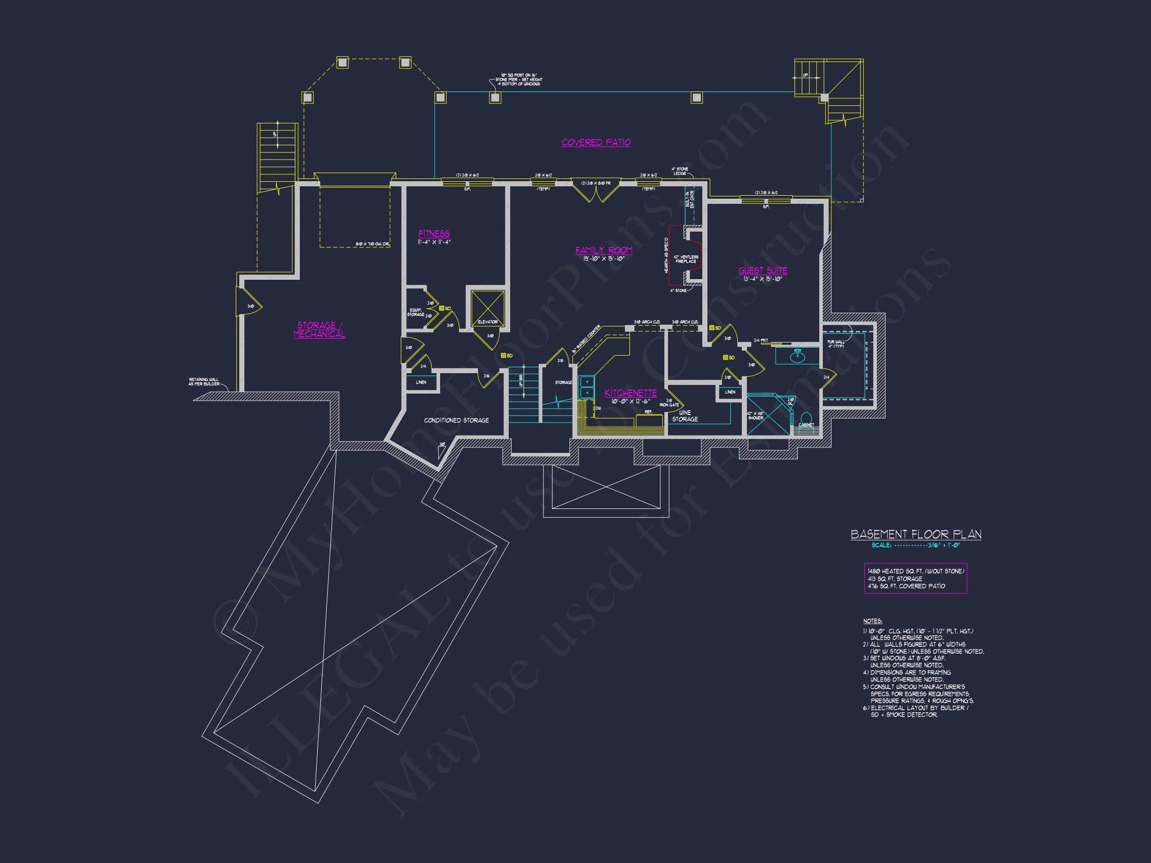 8-1646 HOUSE PLAN - Modern House Plan with 3 Floors, CAD Blueprint & 4 Bedrooms 7 Modern house Plan with 3 Floors, CAD Blueprint & 4 Bedrooms