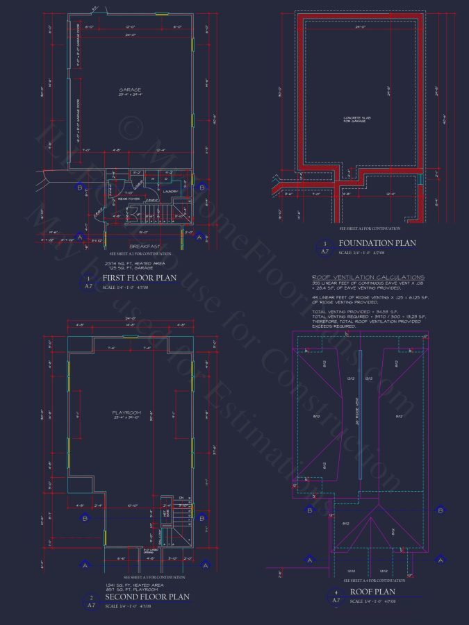 Traditional Craftsman house Plan with 4 Beds, 3 Garage Bays, and Vaulted Ceilings
