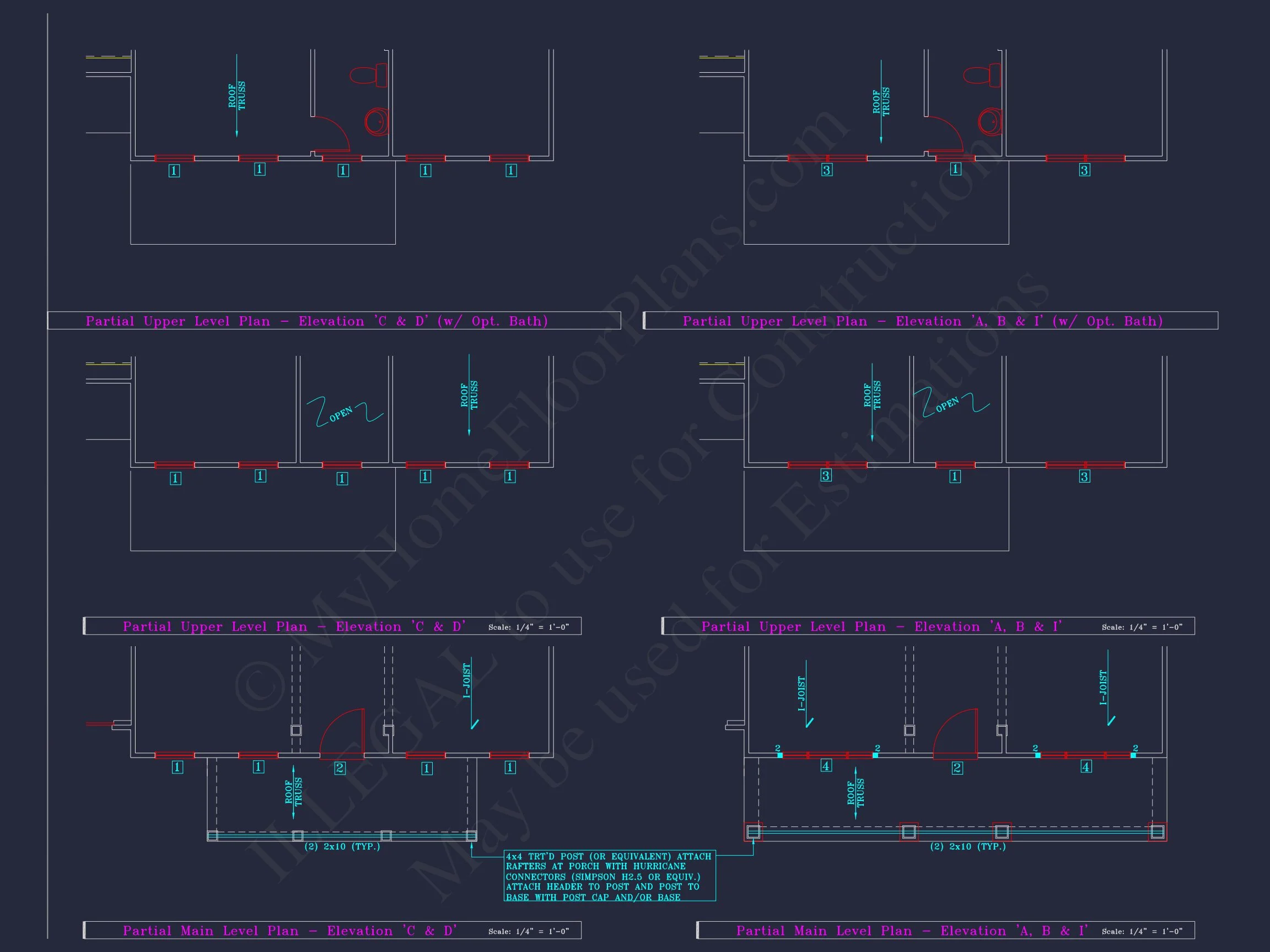 8-1394 HOUSE PLAN - Colonial Revival House Plan - 4 Bed, 4 Bath, with CAD Designs 44 Colonial Revival house Plan - 4 Bed, 4 Bath, with CAD Designs