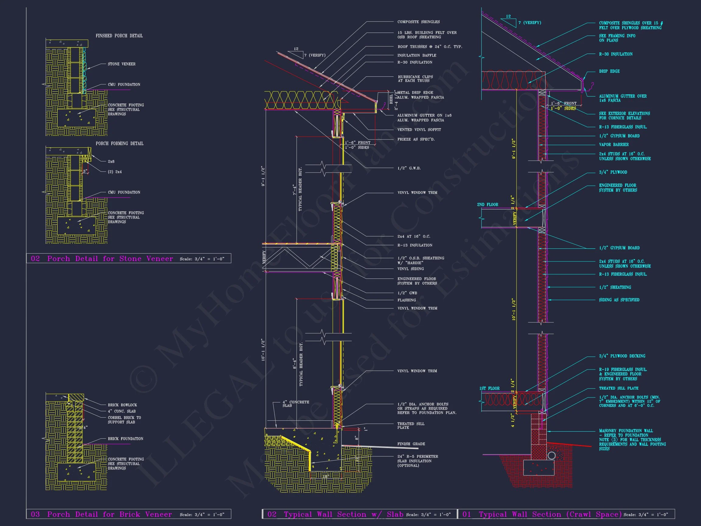 8-1394 HOUSE PLAN - Colonial Revival House Plan - 4 Bed, 4 Bath, with CAD Designs 25 Colonial Revival house Plan - 4 Bed, 4 Bath, with CAD Designs