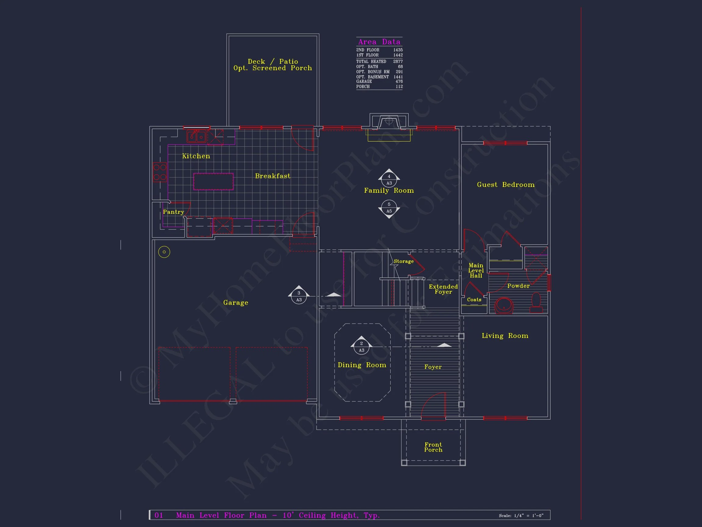 8-1394 HOUSE PLAN - Colonial Revival House Plan - 4 Bed, 4 Bath, with CAD Designs 14 Colonial Revival house Plan - 4 Bed, 4 Bath, with CAD Designs
