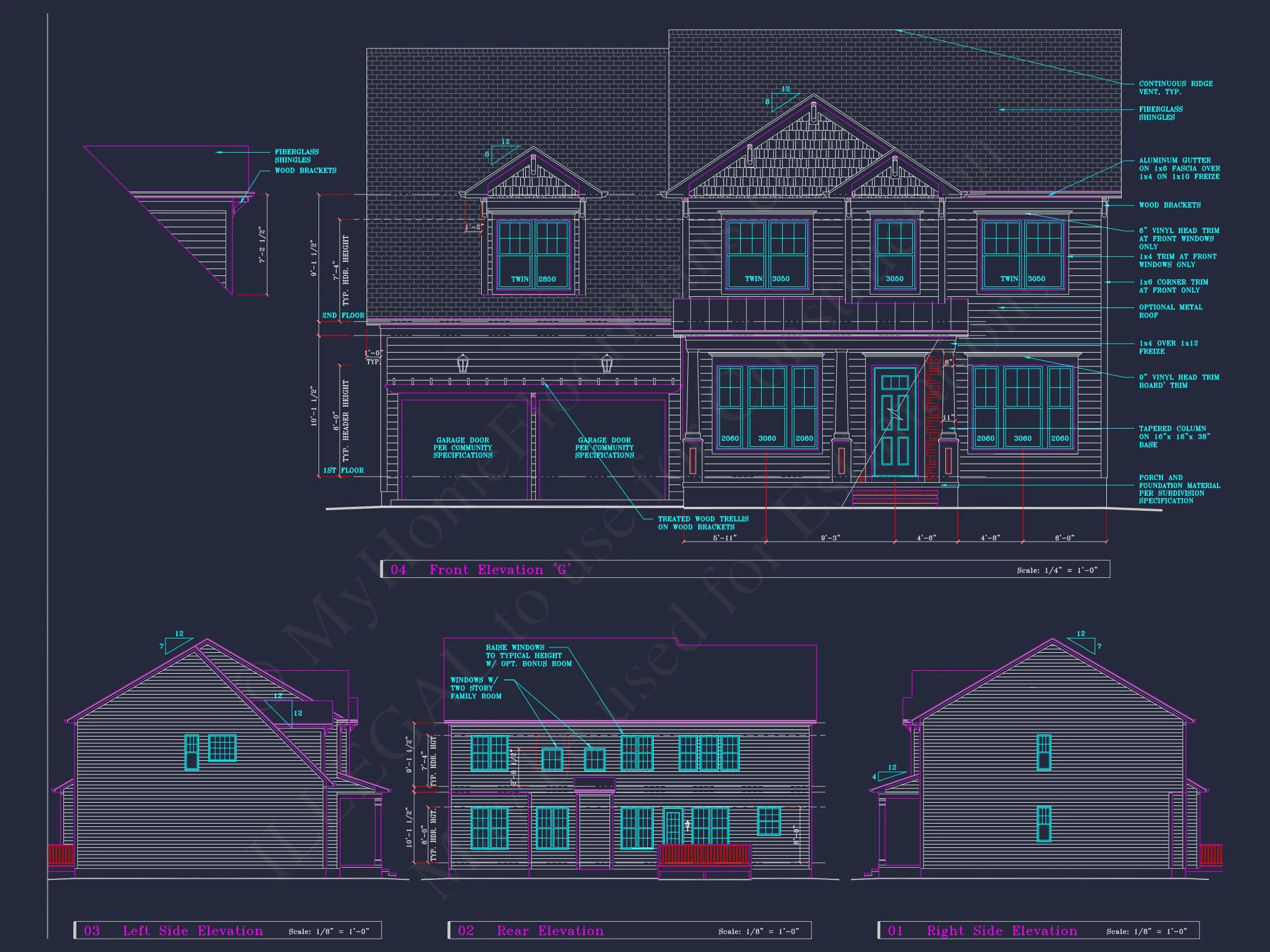 8-1394 HOUSE PLAN - Colonial Revival House Plan - 4 Bed, 4 Bath, with CAD Designs 10 Colonial Revival house Plan - 4 Bed, 4 Bath, with CAD Designs