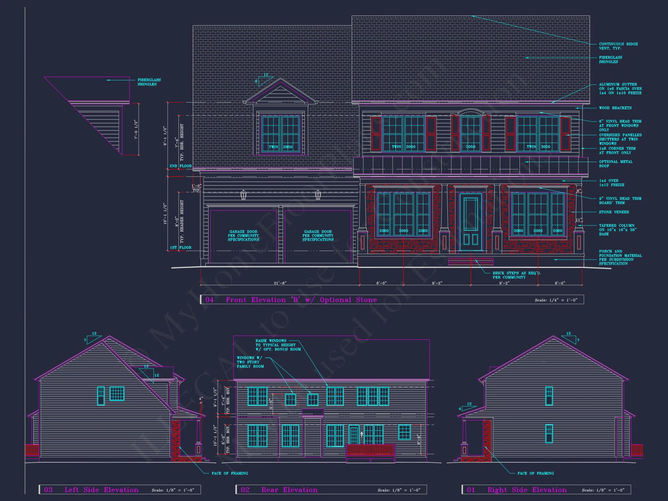 8-1394 HOUSE PLAN - Colonial Revival House Plan - 4 Bed, 4 Bath, with CAD Designs 5 Colonial Revival house Plan - 4 Bed, 4 Bath, with CAD Designs