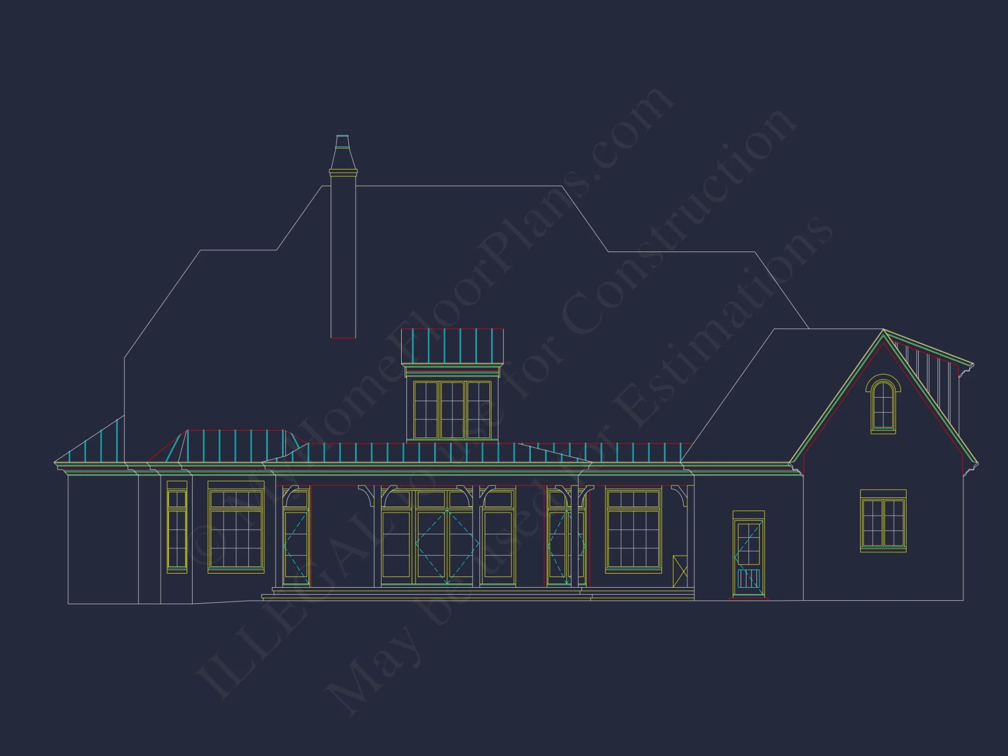 Spacious 2-Story house Floor Plan with French Country Design