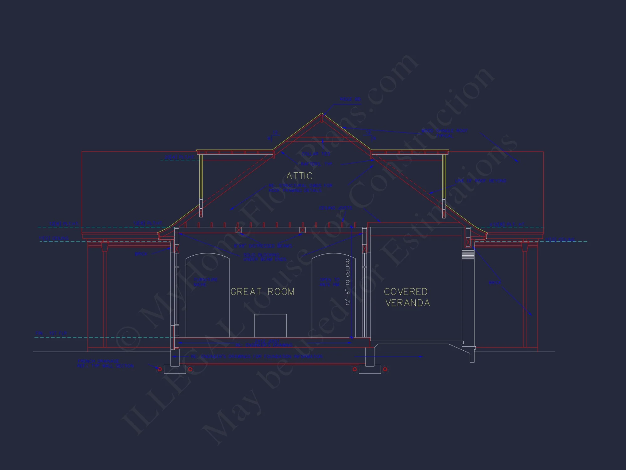 Stunning French Country house Plan with 1.5 Stories & CAD Designs