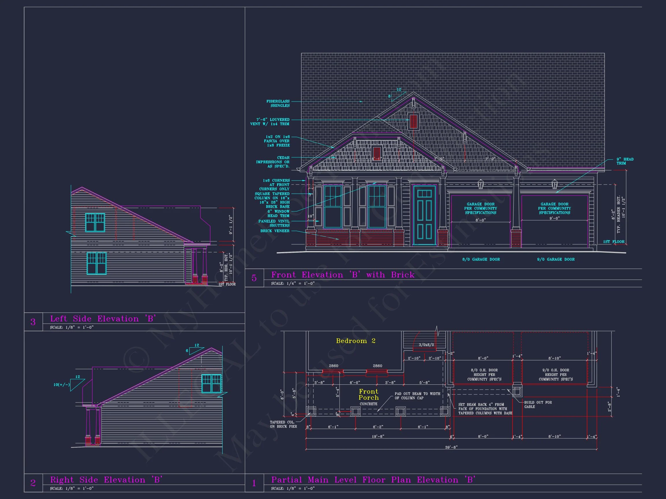 7-2325B HOUSE PLAN - Craftsman House Plan with 3 Bedrooms and 2-Car Garage Design 7 Craftsman house Plan with 3 Bedrooms and 2-Car Garage Design