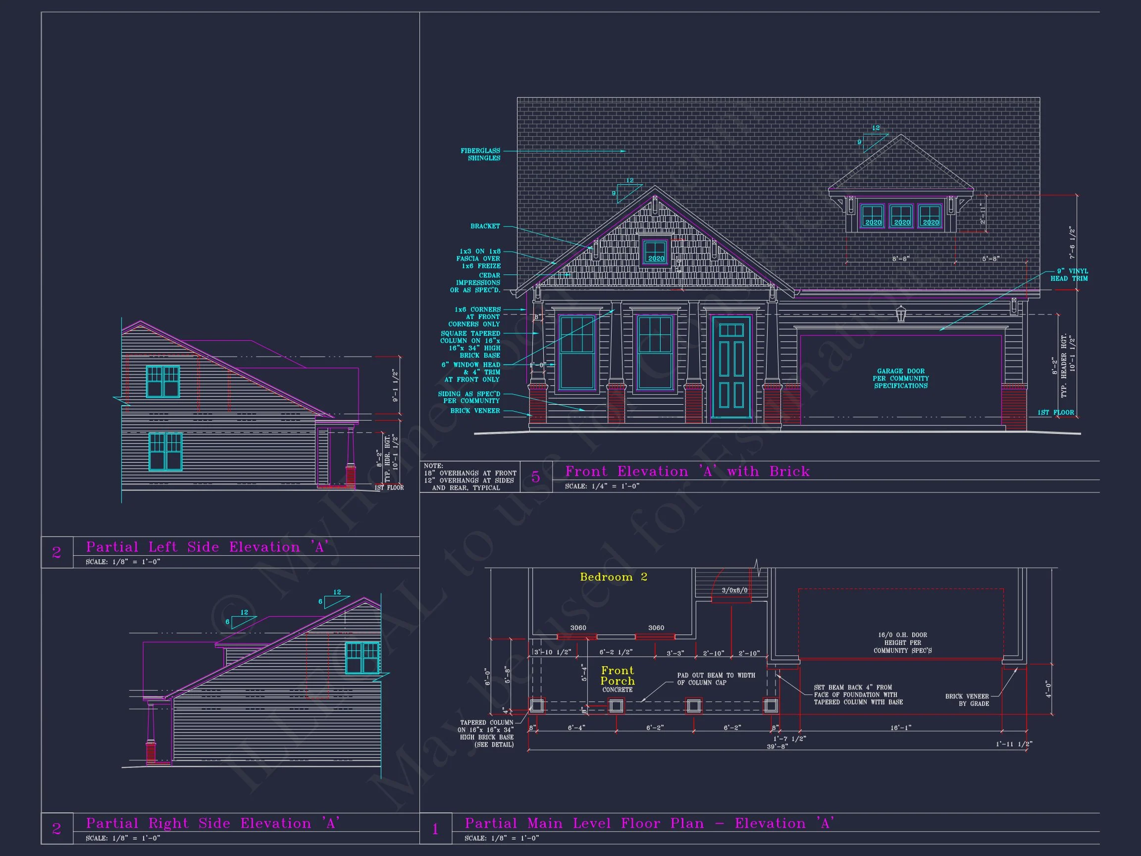 7-2325B HOUSE PLAN - Craftsman House Plan with 3 Bedrooms and 2-Car Garage Design 6 Craftsman house Plan with 3 Bedrooms and 2-Car Garage Design