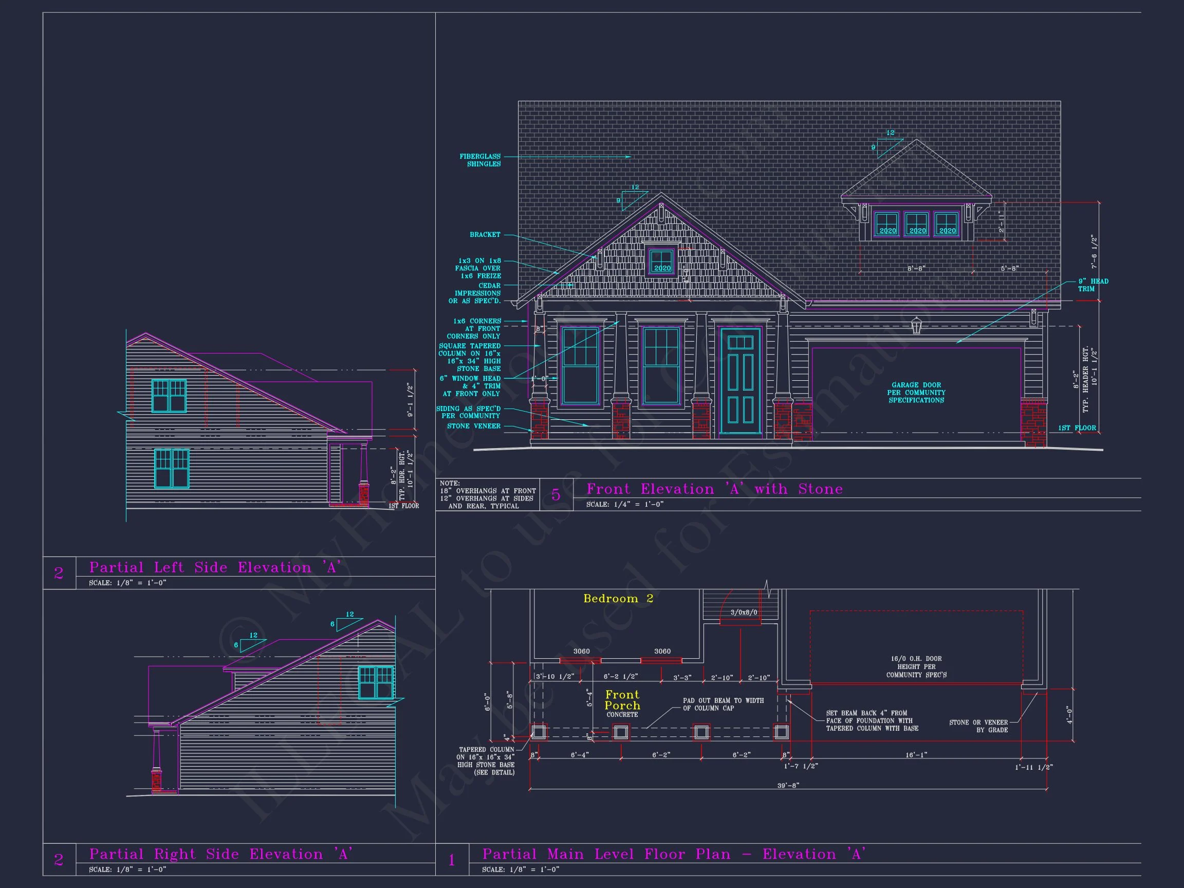 7-2325B HOUSE PLAN - Craftsman House Plan with 3 Bedrooms and 2-Car Garage Design 3 Craftsman house Plan with 3 Bedrooms and 2-Car Garage Design
