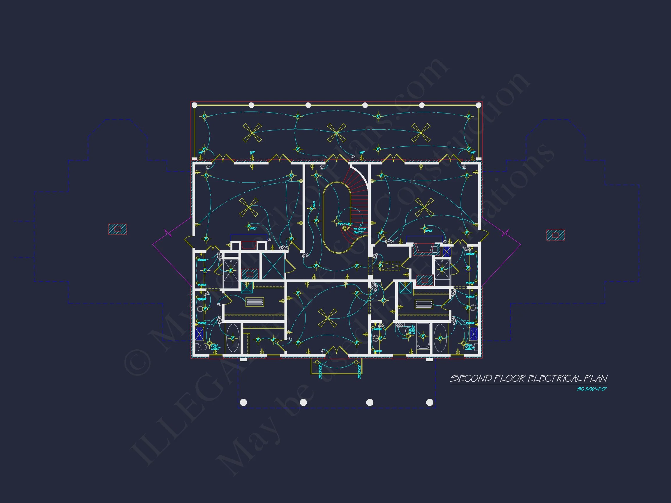 7-1006 HOUSE PLAN - Georgian Home Plan - 4-Bed, 4-Bath, 6,293 SF 13 Elegant Georgian house Plan