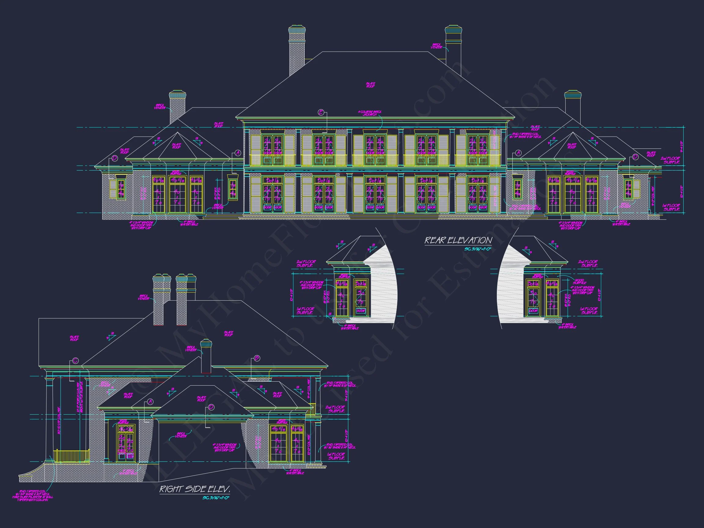7-1006 HOUSE PLAN - Georgian Home Plan - 4-Bed, 4-Bath, 6,293 SF 3 Elegant Georgian house Plan