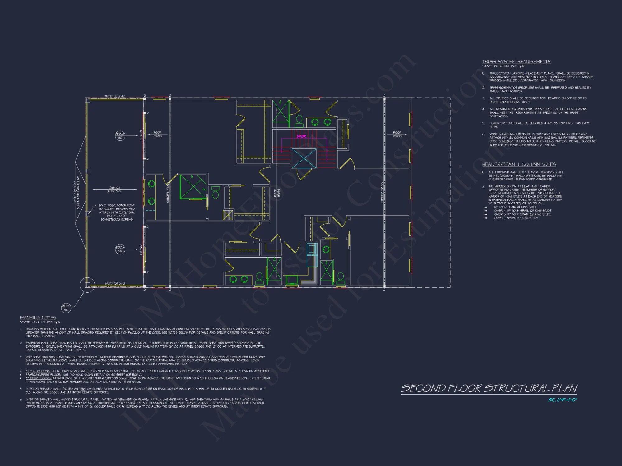 Modern house Plan: Detailed Floor Plan, CAD Designs & Blueprint