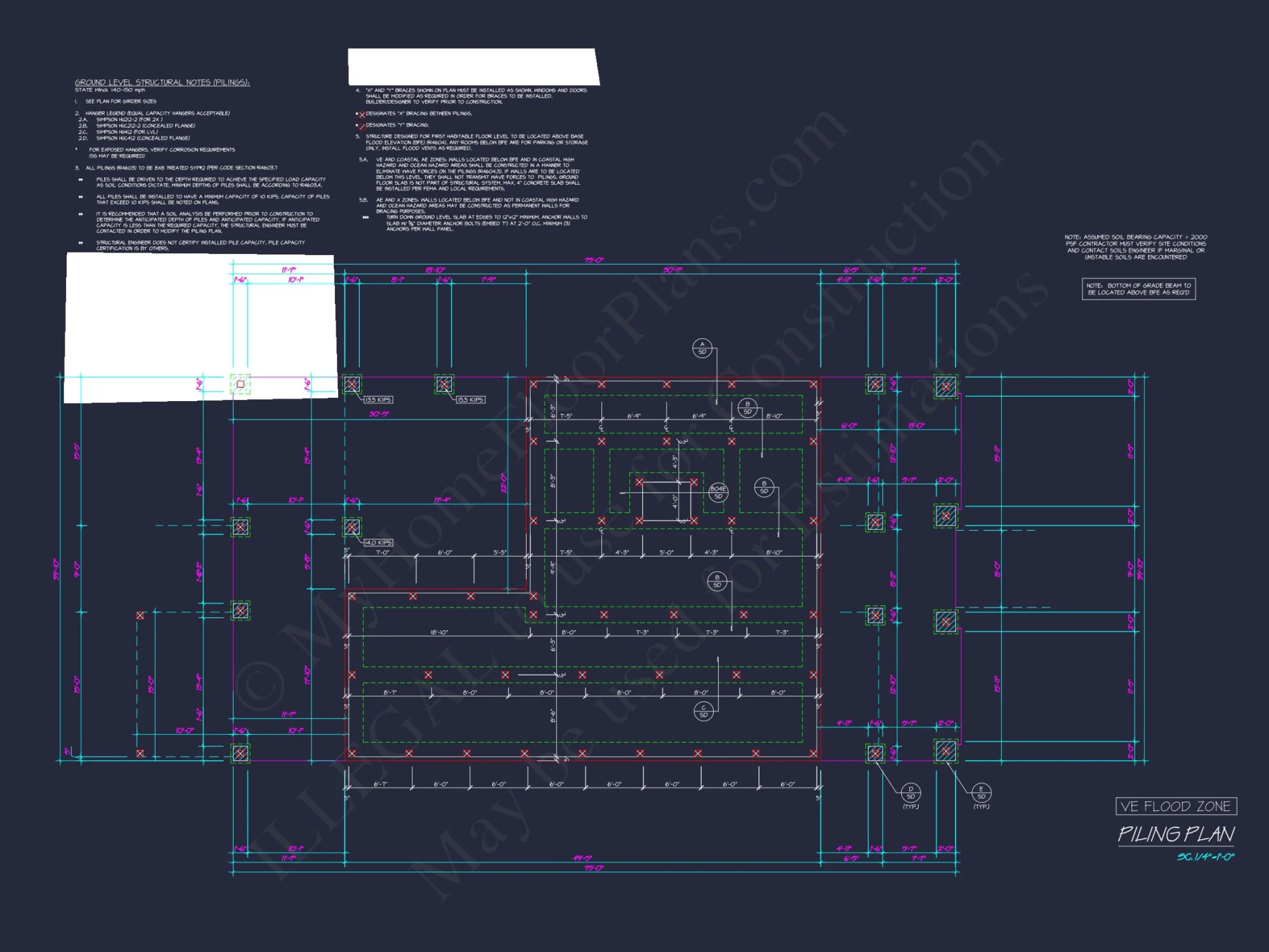 Modern house Plan: Detailed Floor Plan, CAD Designs & Blueprint