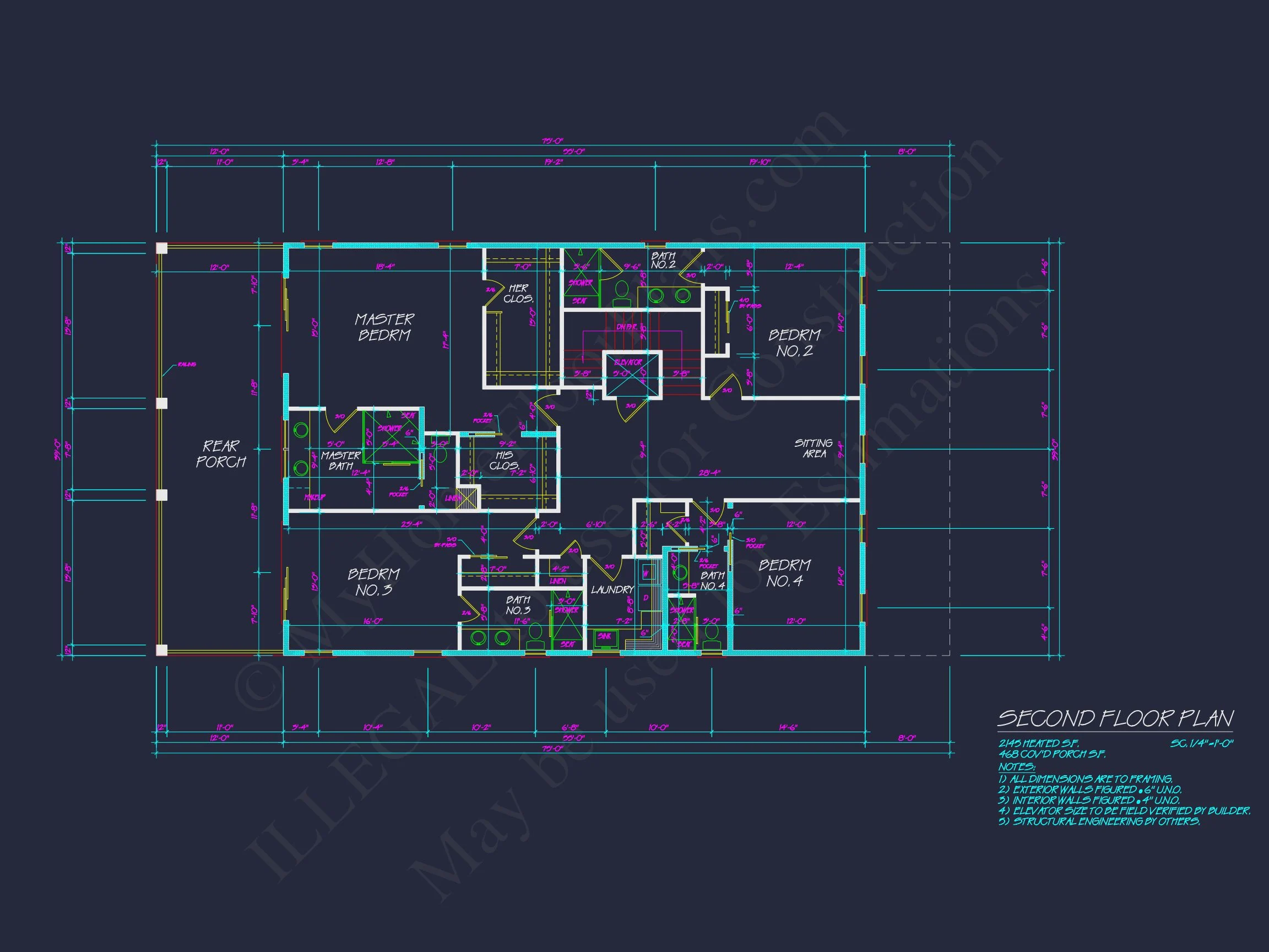 20-1843 HOUSE PLAN - Modern House Plan: Detailed Floor Plan, CAD Designs & Blueprint 9 Modern house Plan: Detailed Floor Plan, CAD Designs & Blueprint