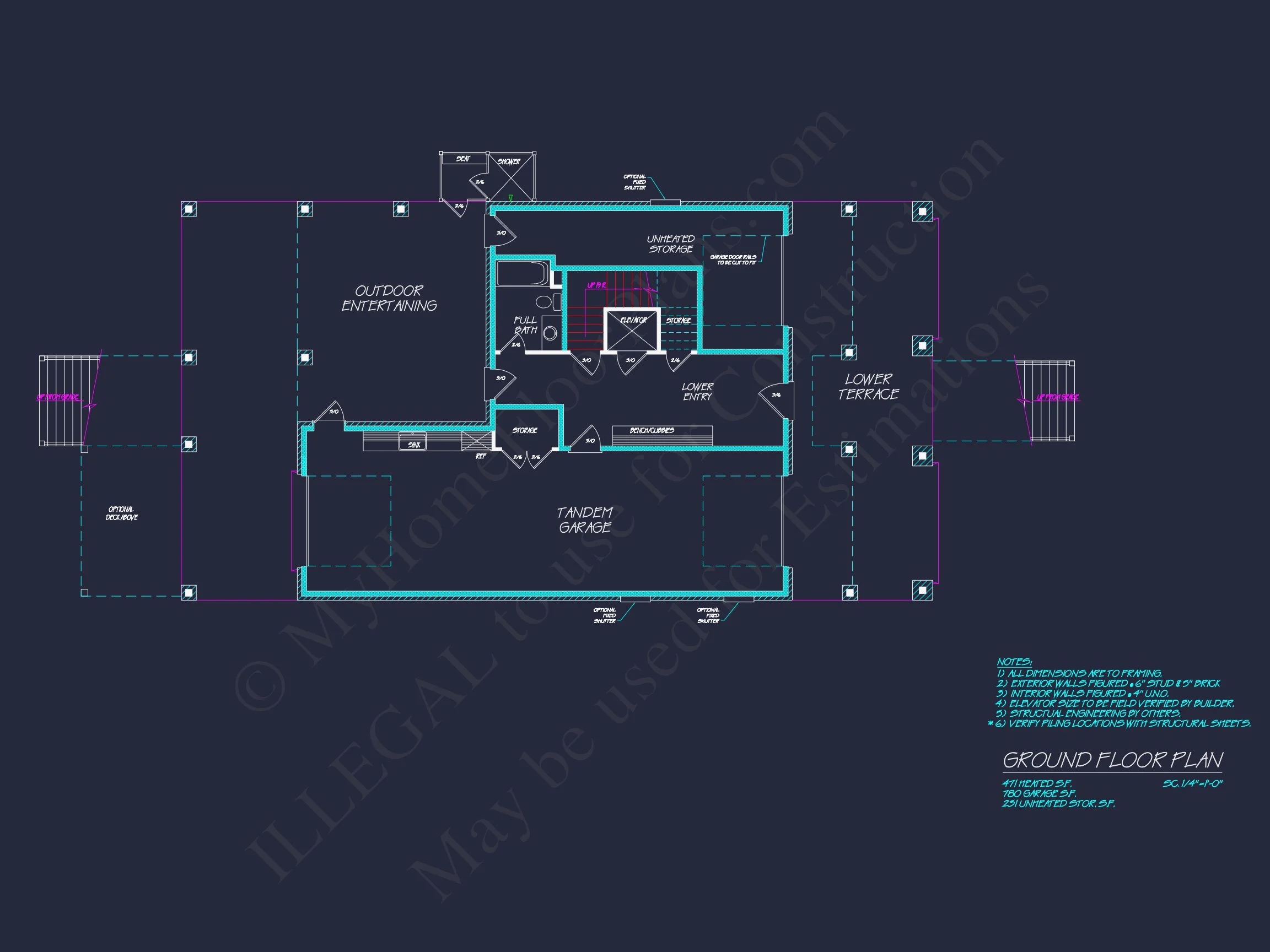 20-1843 HOUSE PLAN - Modern House Plan: Detailed Floor Plan, CAD Designs & Blueprint 4 Modern house Plan: Detailed Floor Plan, CAD Designs & Blueprint