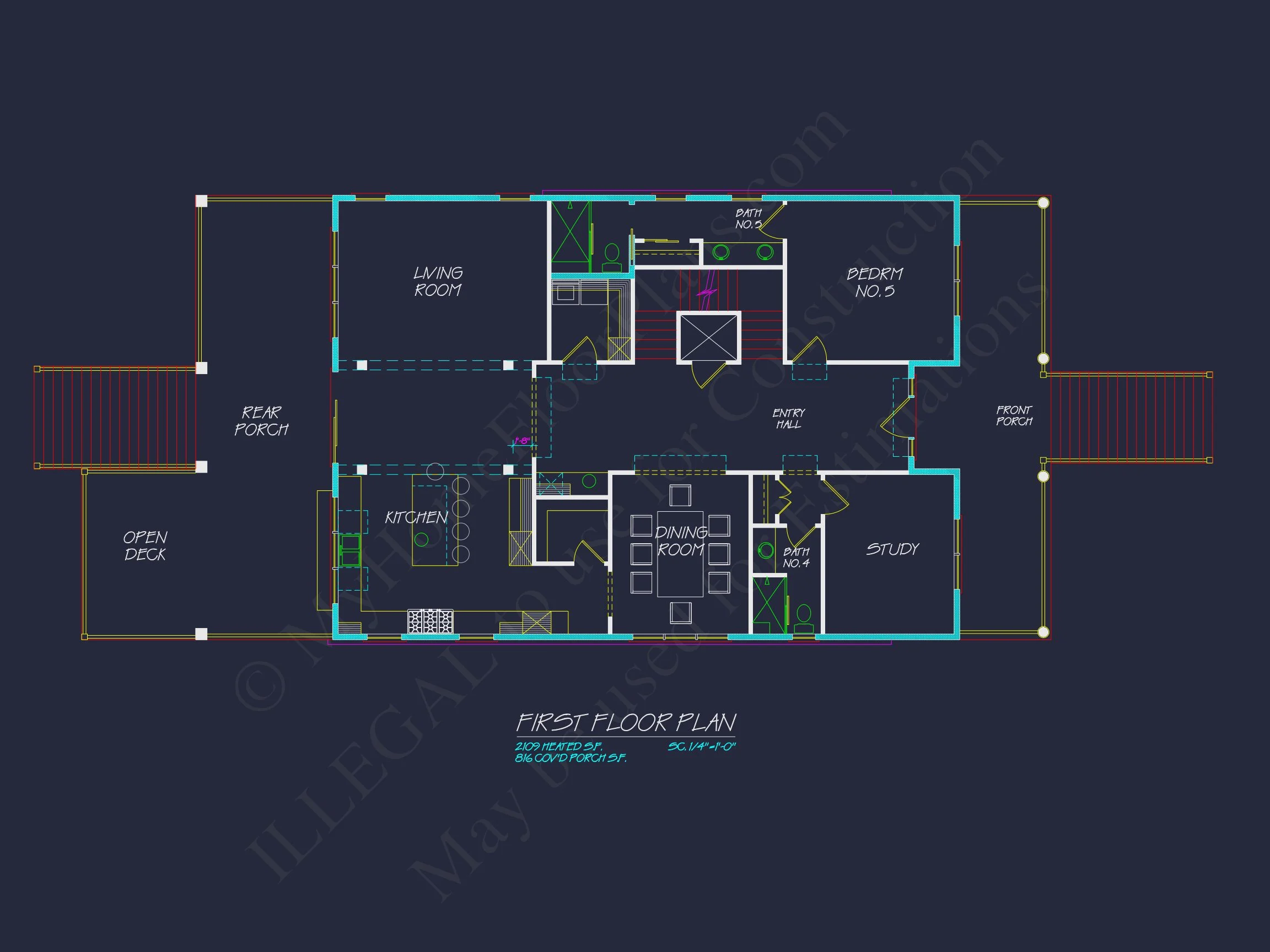 20-1843 HOUSE PLAN - Modern House Plan: Detailed Floor Plan, CAD Designs & Blueprint 5 Modern house Plan: Detailed Floor Plan, CAD Designs & Blueprint
