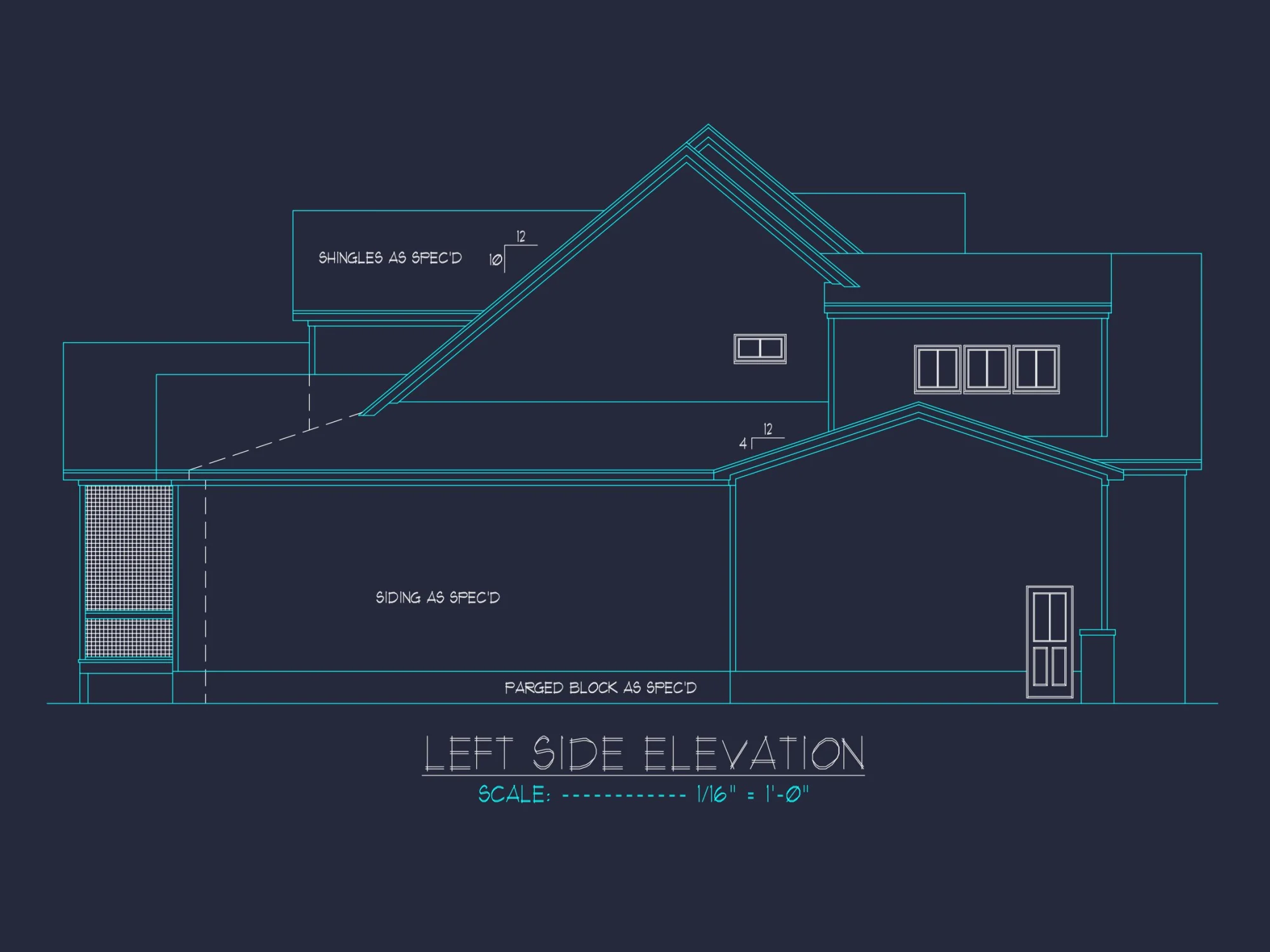 Spacious house Floor Plan with CAD Layout, Architecture Designs