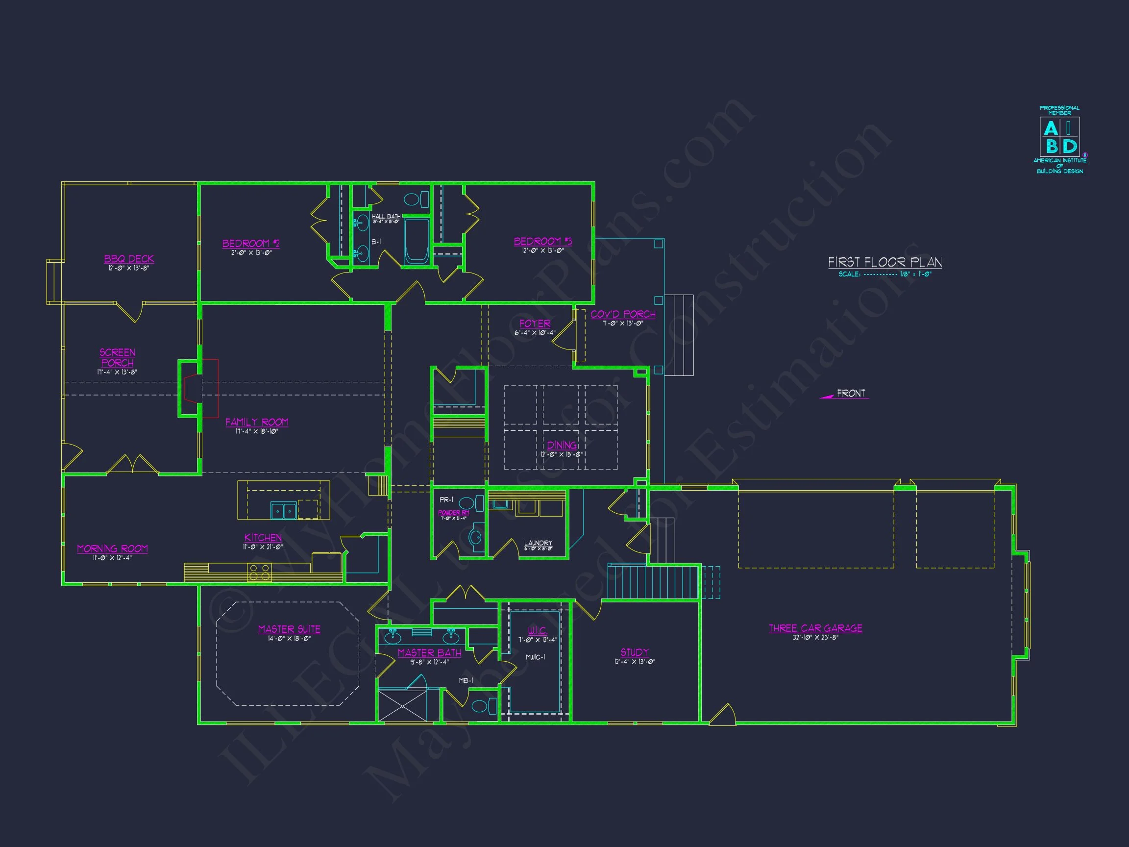 19-2481 HOUSE PLAN - Modern House Floor Plan with CAD Blueprint for 2-Story Design 7 Modern house Floor Plan with CAD Blueprint for 2-Story Design