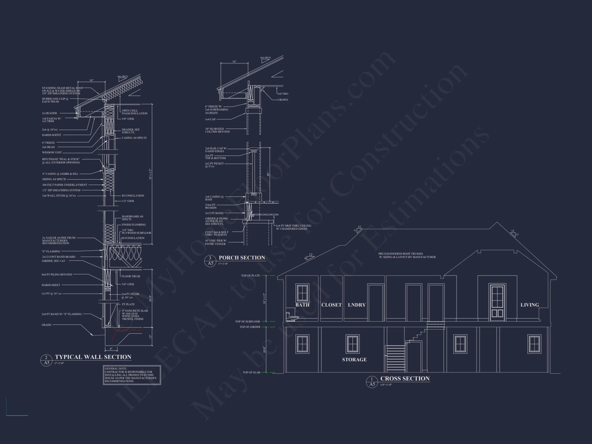 Coastal house Plan with CAD Designs and Spacious Floor Plan