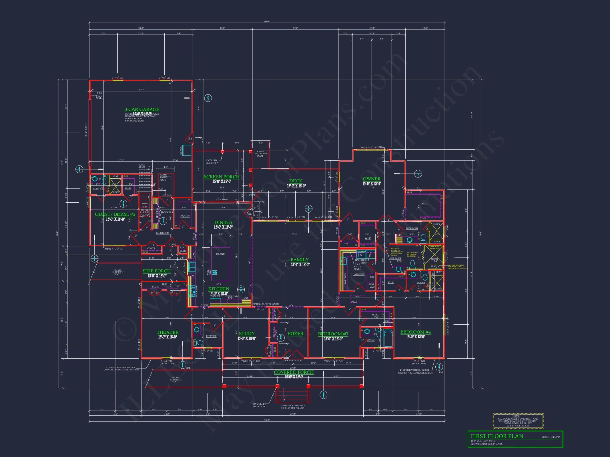 Stunning house Floor Plan with Open Layout, CAD Designs & Blueprint