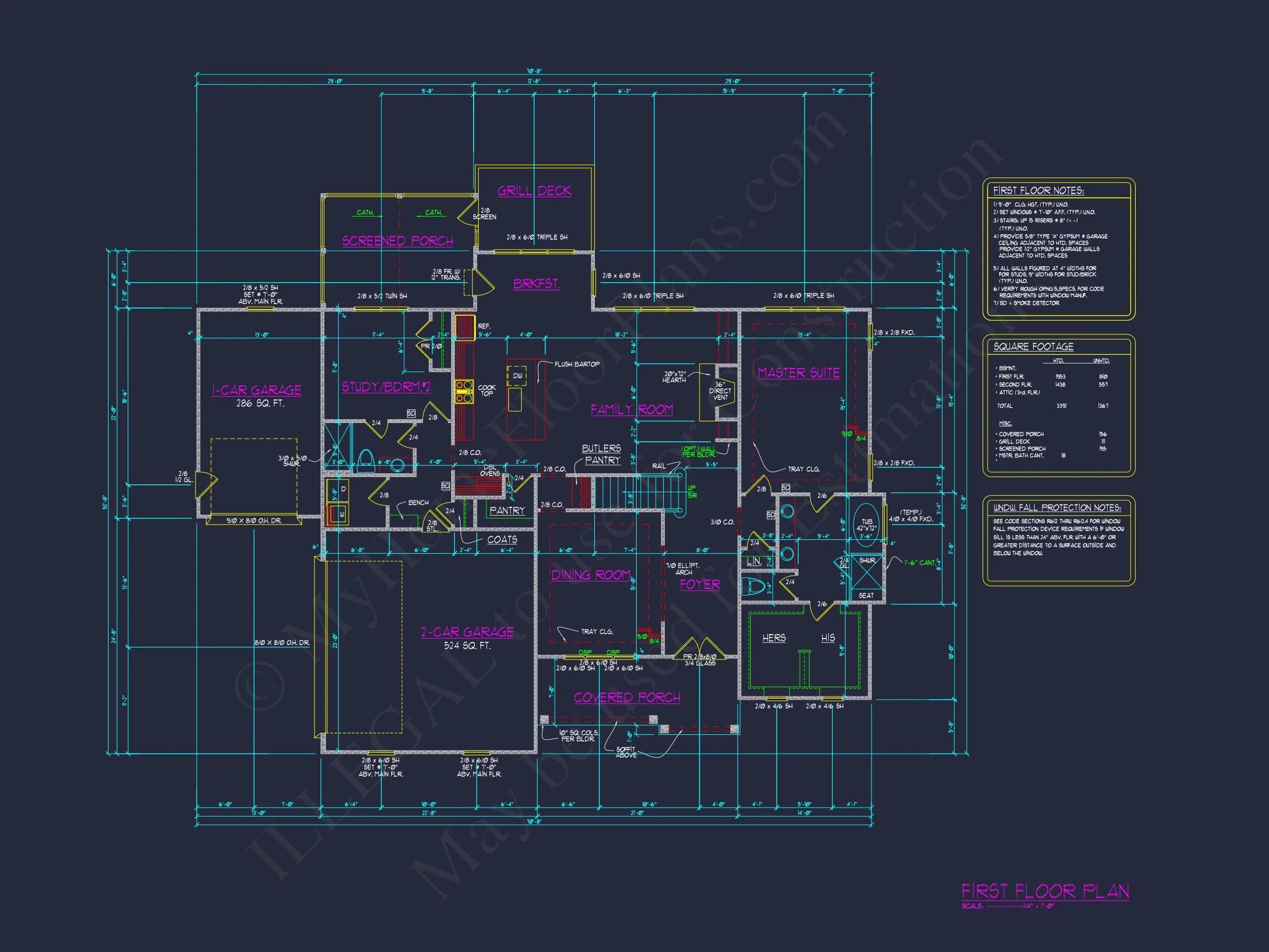 18-1824 HOUSE PLAN - Modern Suburban House Floor Plan - CAD Blueprint Designs 35 Modern Suburban house Floor Plan - CAD Blueprint Designs