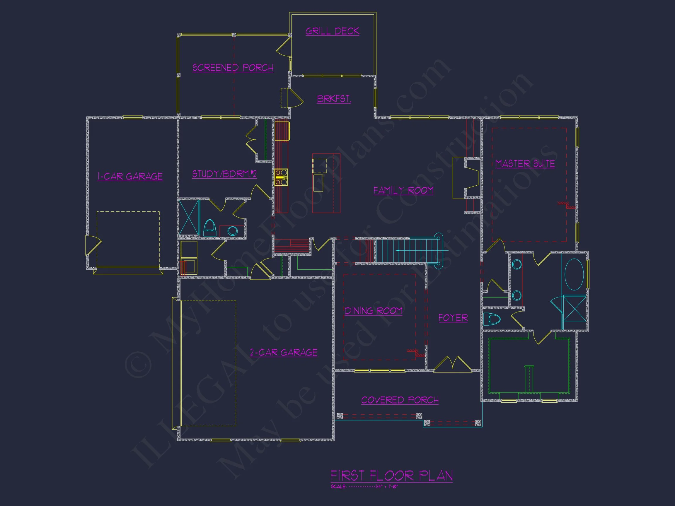 18-1824 HOUSE PLAN - Modern Suburban House Floor Plan - CAD Blueprint Designs 33 Modern Suburban house Floor Plan - CAD Blueprint Designs