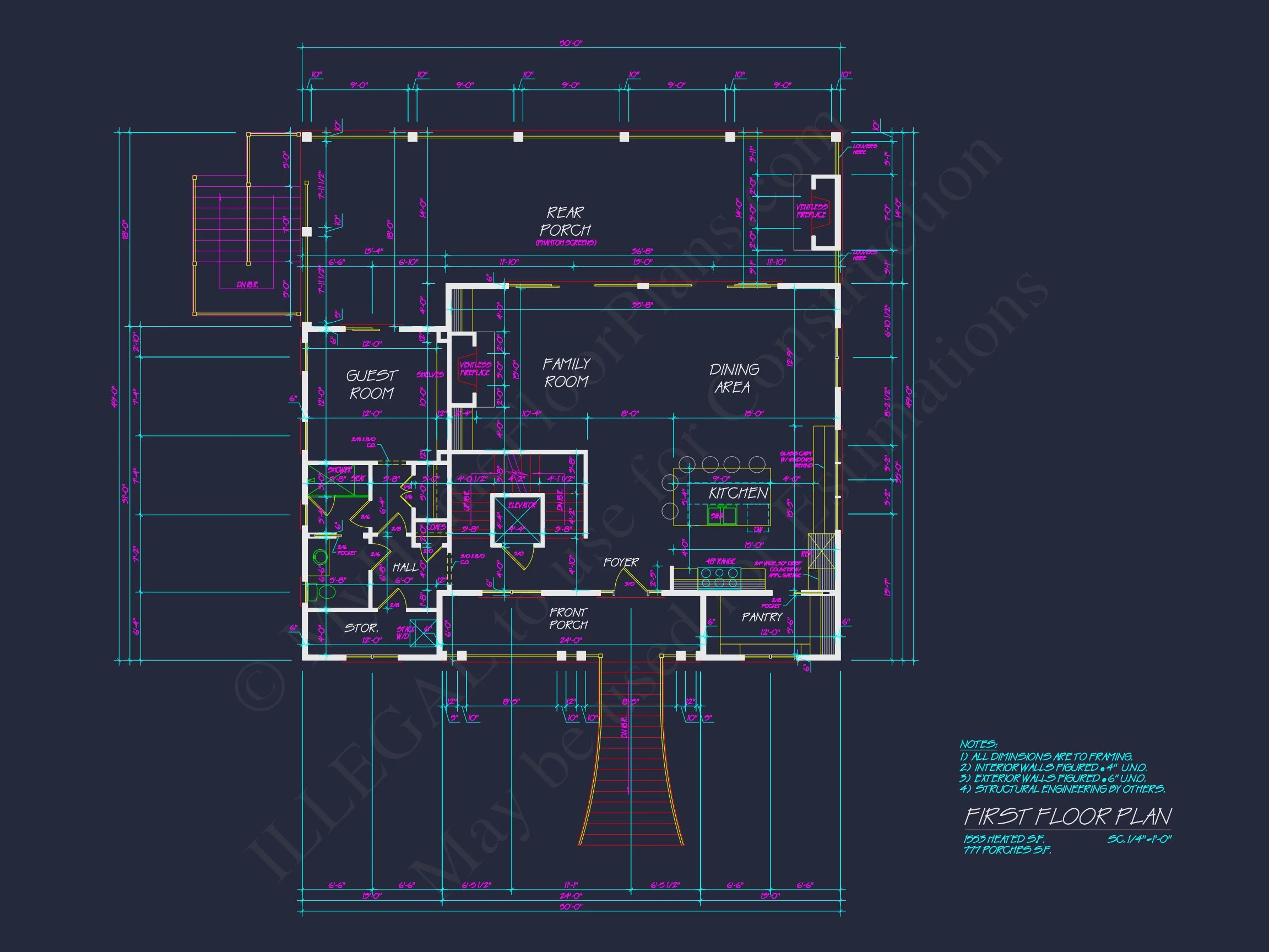 17-1558 HOUSE PLAN - Custom Beach House Floor Plan with 3 Beds and Open Layout 8 Custom Beach house Floor Plan with 3 Beds and Open Layout