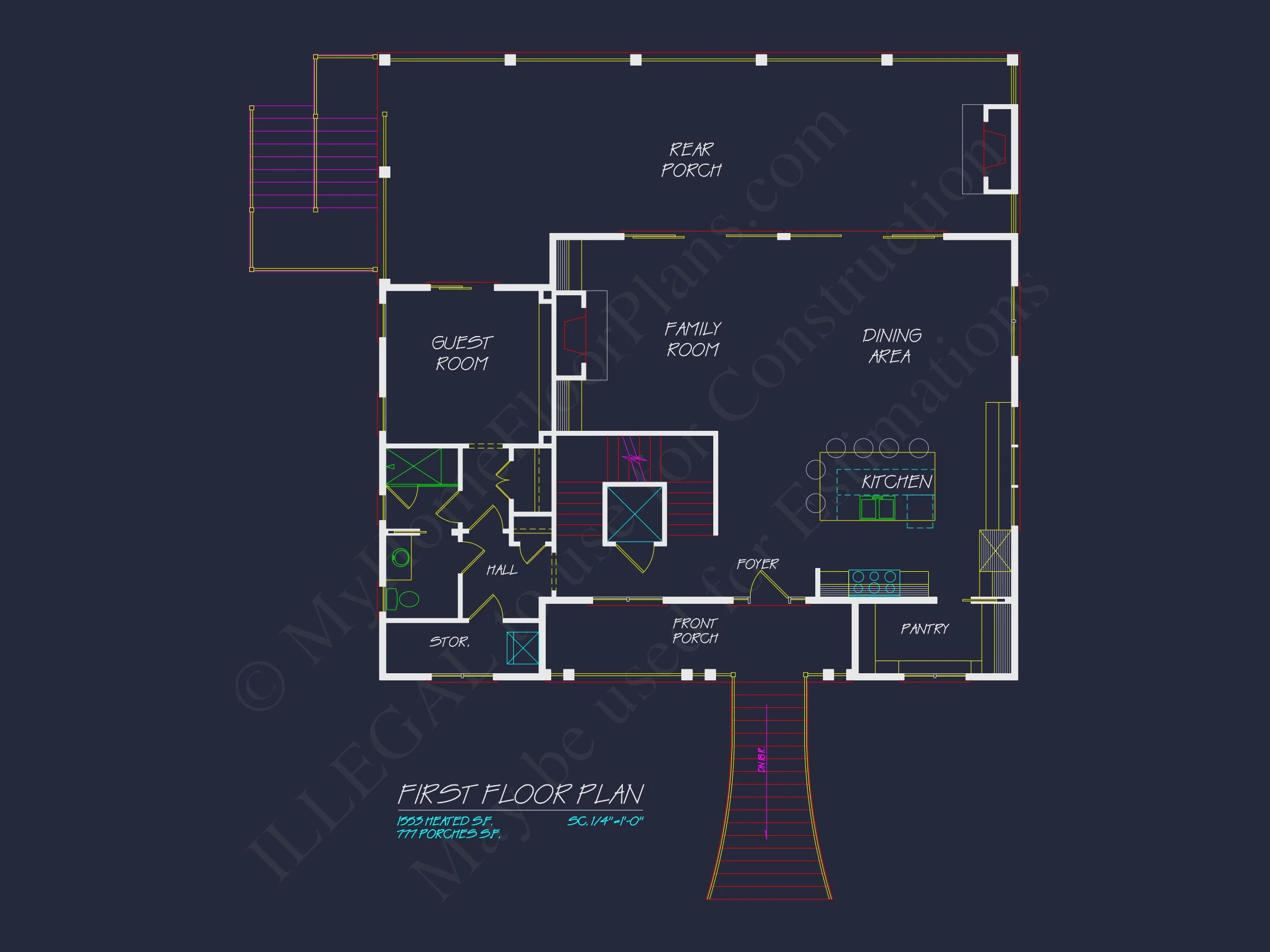 17-1558 HOUSE PLAN - Custom Beach House Floor Plan with 3 Beds and Open Layout 5 Custom Beach house Floor Plan with 3 Beds and Open Layout