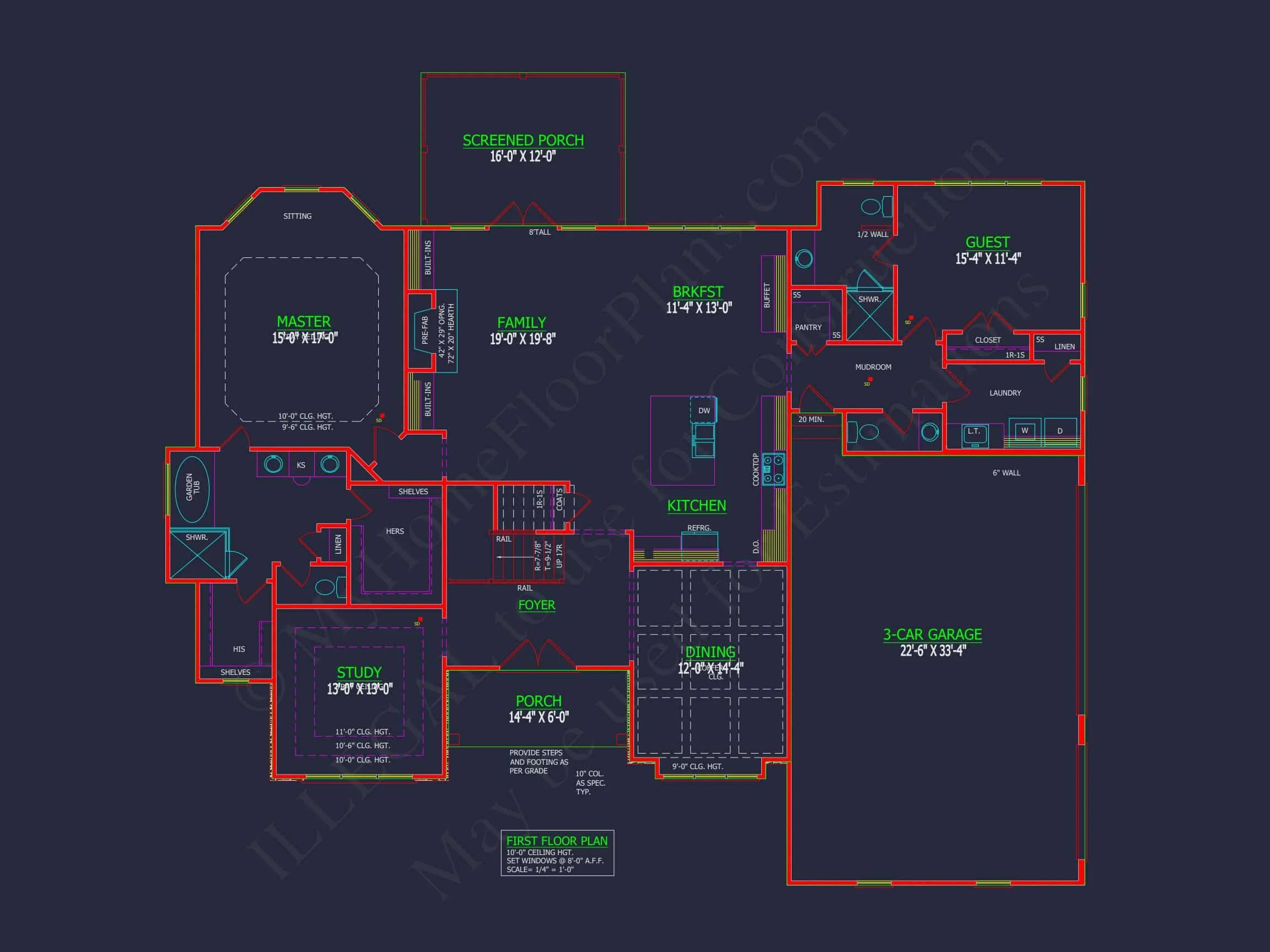 16-1246 HOUSE PLAN - Beautiful 2-Story House Blueprint with 5 Bedrooms & 3-Car Garage 33 Beautiful 2-Story house Blueprint with 5 Bedrooms & 3-Car Garage