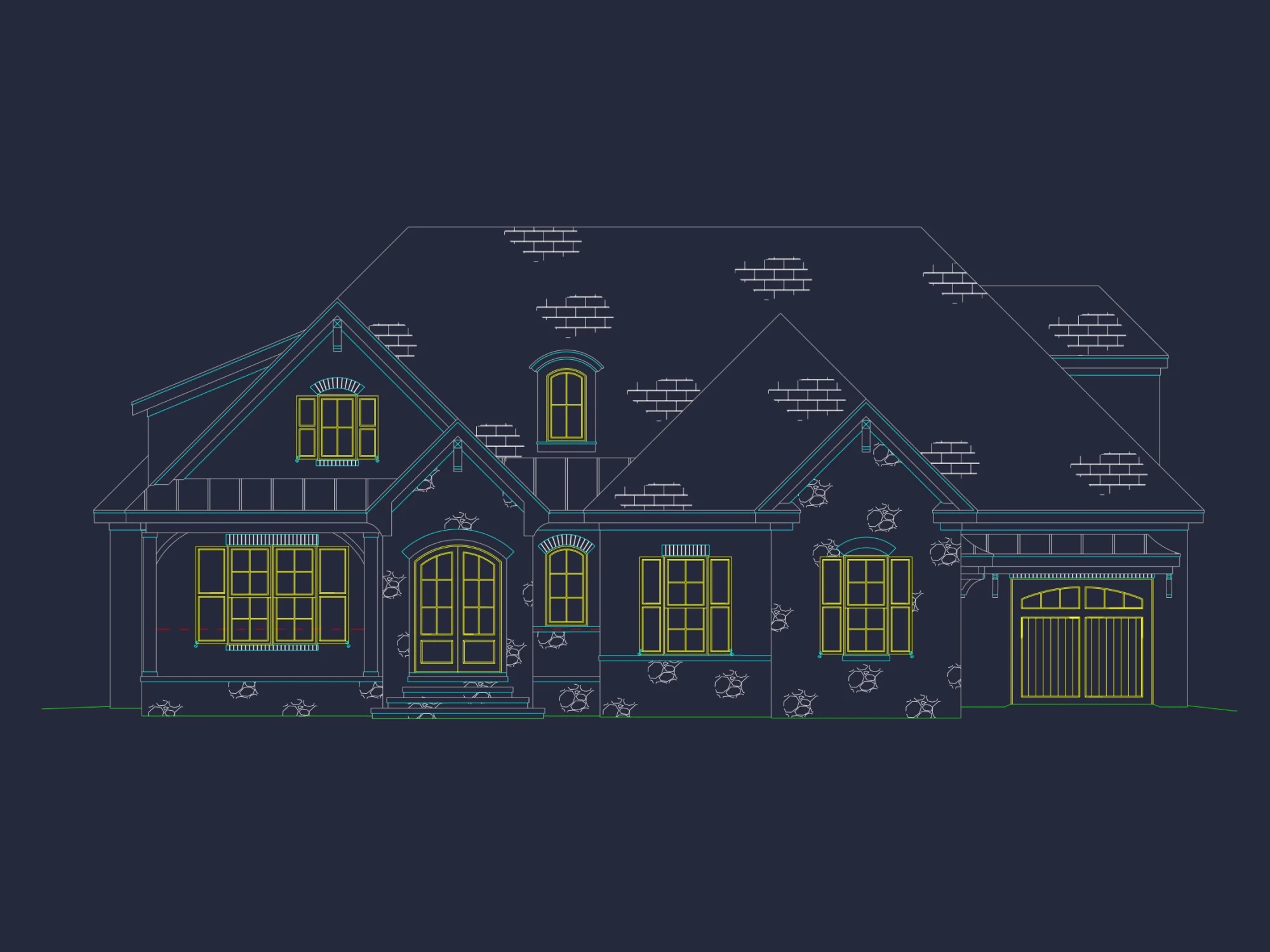 Exquisite house Plan with 5 Beds, 4 Baths, 2 Floors, & CAD Designs