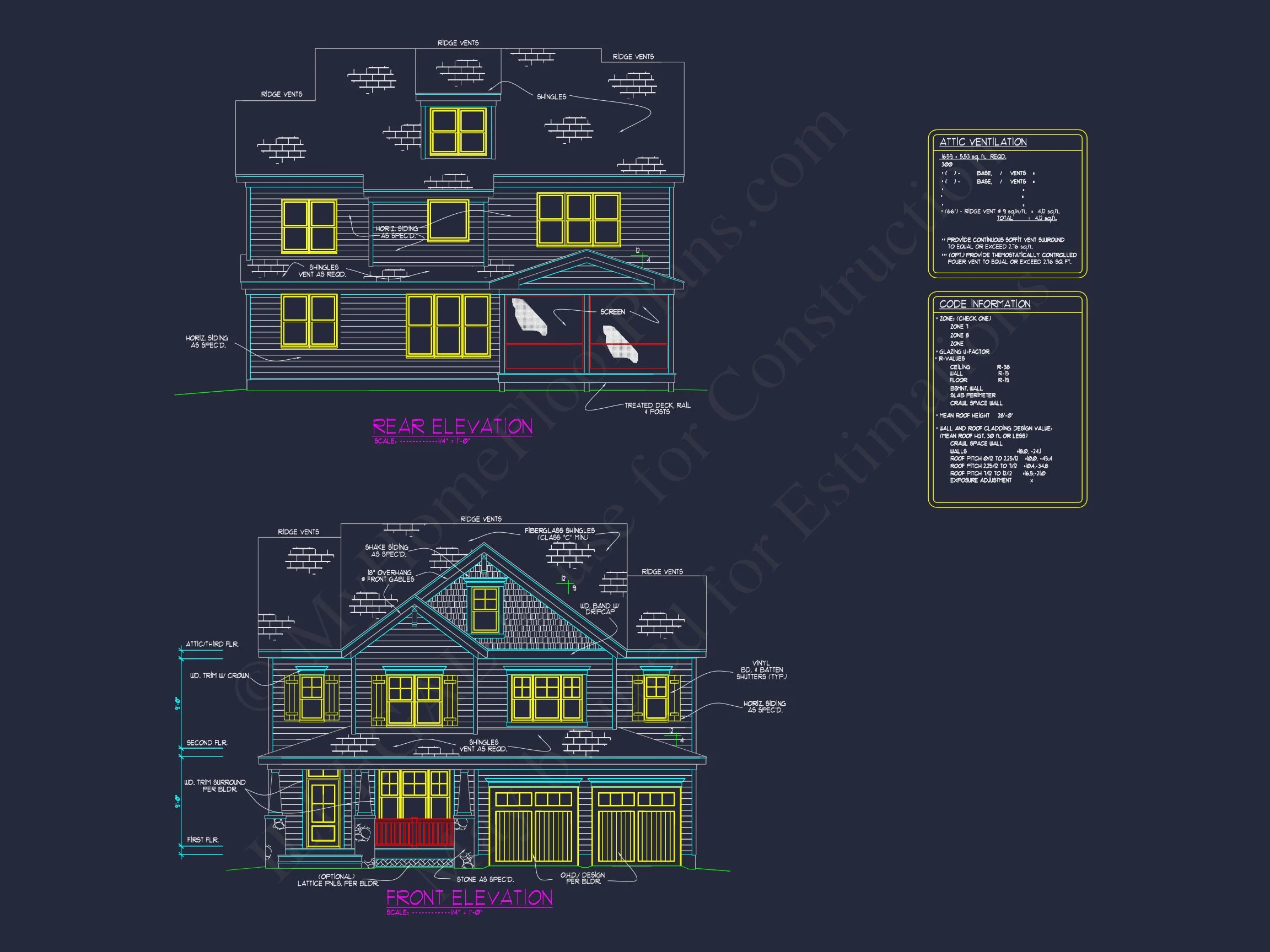 15-1461 HOUSE PLAN - Modern Suburban House Plan with 3 Stories and Flexible Designs 5 Modern Suburban house Plan with 3 Stories and Flexible Designs