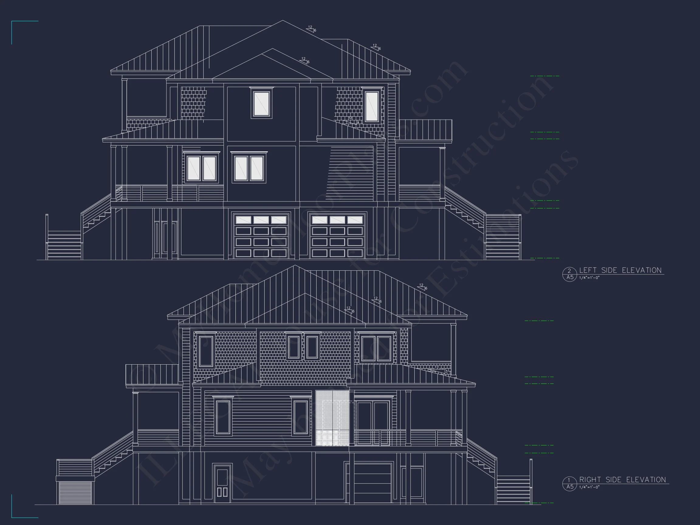 14-2147 HOUSE PLAN - Coastal 2.5-Story House Plan: 5-Bed, 4-Bath, CAD Blueprint 3 Coastal 2.5-Story house Plan: 5-Bed, 4-Bath, CAD Blueprint